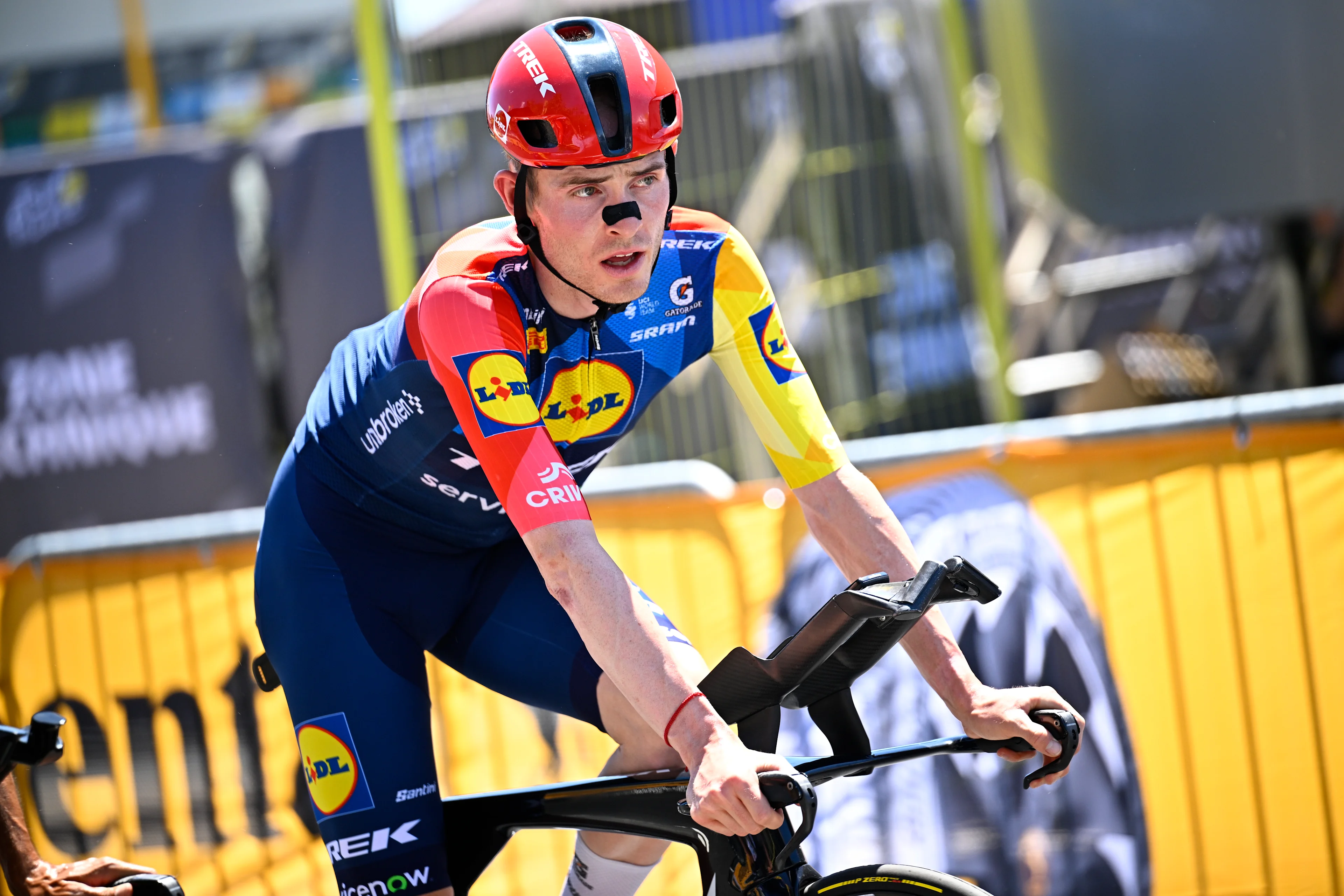 Spanish Juan Ayuso Pesquera of Lidl-Trek pictured during a training ahead of the first stage of the 2026 Tour de France cycling race, a team time trial of 19km with start and finish in Barcelona, Spain, Saturday 04 July 2026. The 113th edition of the Tour de France starts on Saturday 4 July in Barcelona, Spain, and will finish in Paris, France on the 26th of July.  BELGA PHOTO JASPER JACOBS