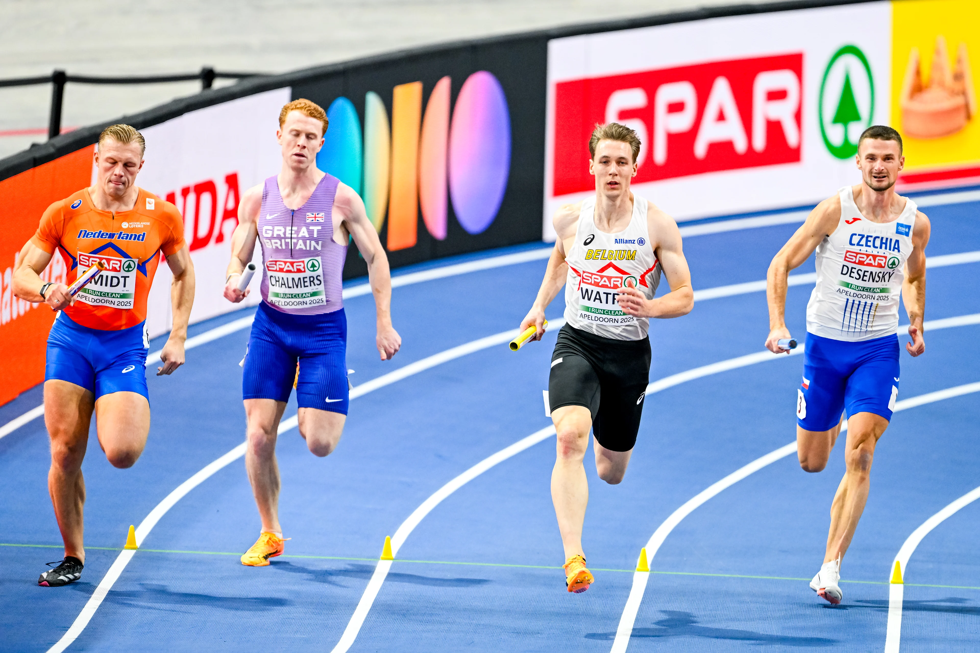 Belgian athlete Julien Watrin pictured in action during the European Athletics Indoor Championships, in Apeldoorn, The Netherlands, Thursday 06 March 2025. The championships take place from 6 to 9 March. BELGA PHOTO ERIC LALMAND