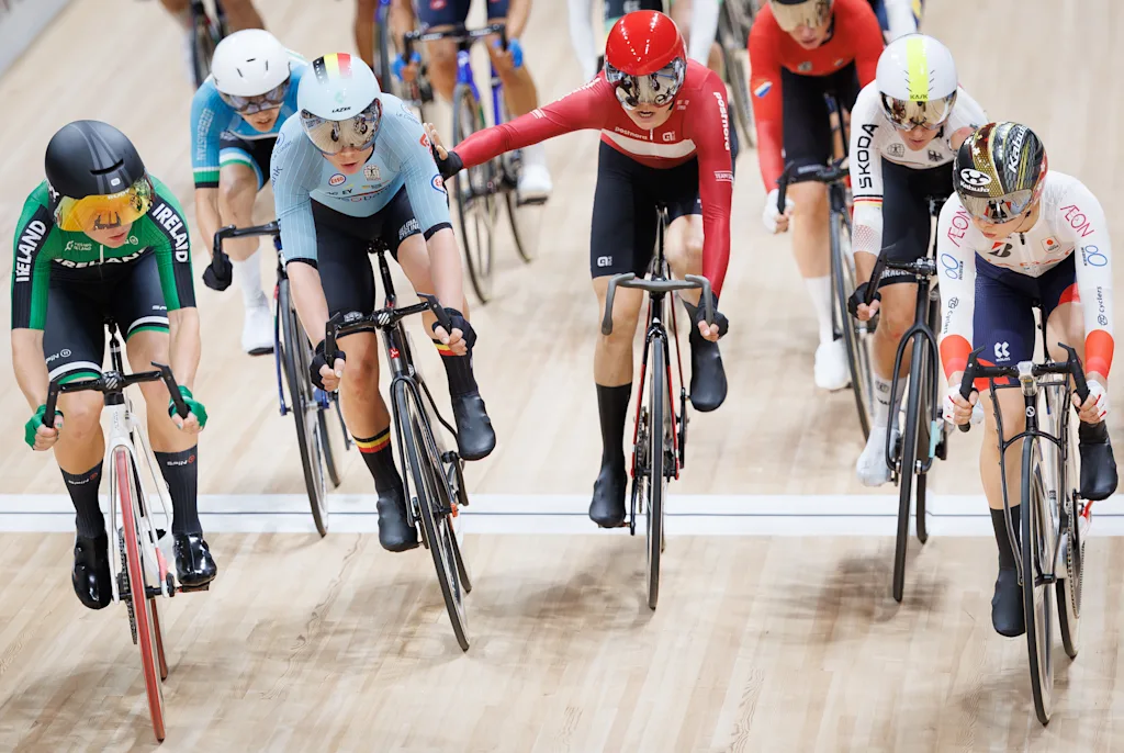 Belgian Lotte Kopecky pictured in action during the Scratch race of the Women's Omnium event at the UCI Track Cycling World Championships in Shanghai, China on Friday 16 October 2026. The worlds are taking place from 14 to 18 October 2026. BELGA PHOTO BENOIT DOPPAGNE