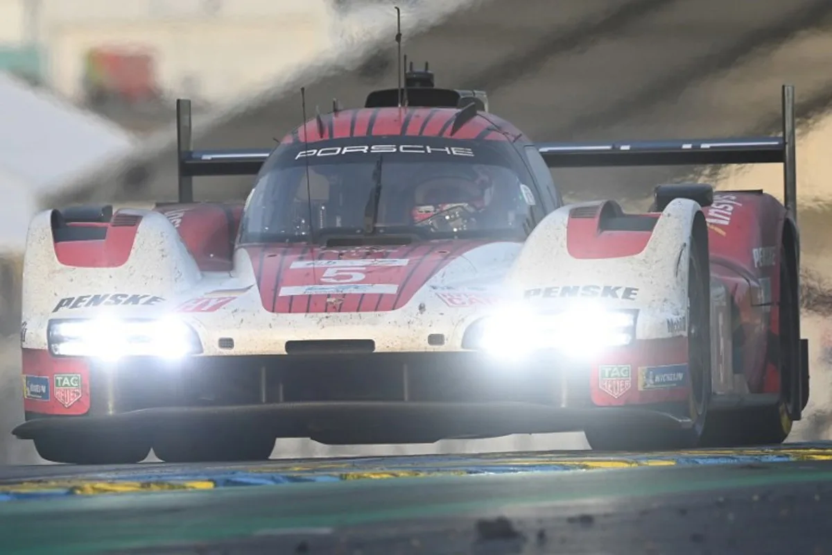Porsche Penske Motorsport Thor Team's hypercar #06 Belgian driver Laurens Vanthoor competes during the 2025 Le Mans 24 hour endurance race, at the Le Mans circuit, in northwestern France, on June 15, 2025. JEAN-FRANCOIS MONIER / AFP