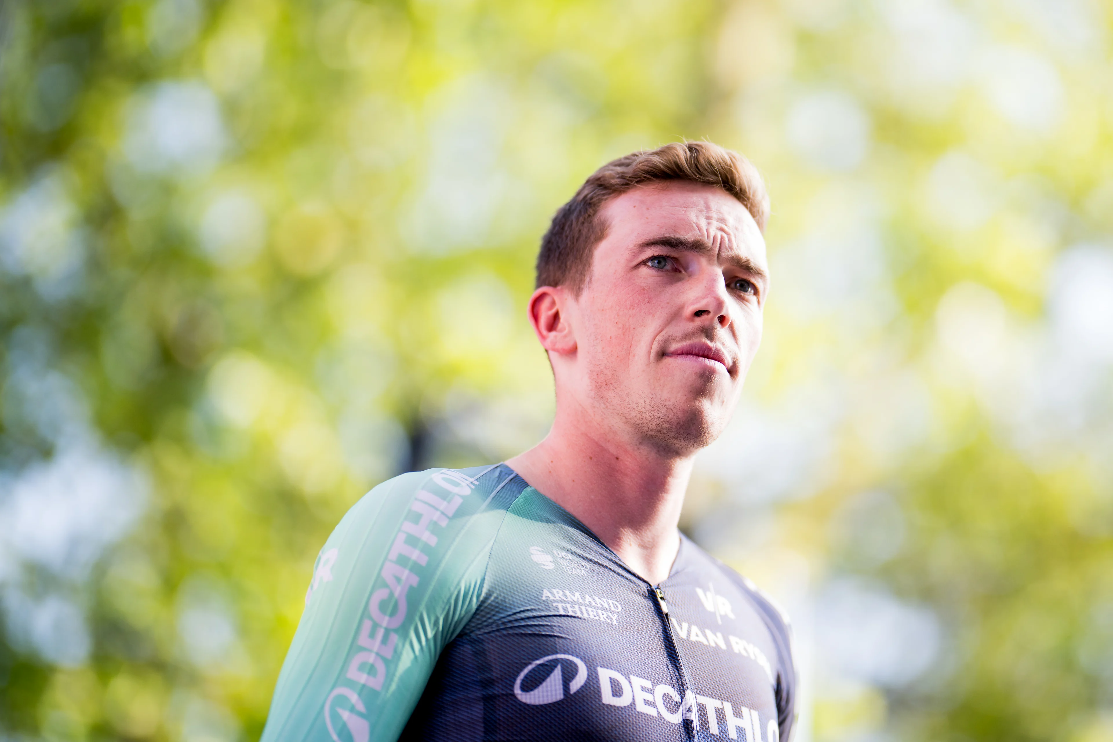 Belgian Stan Dewulf of Decathlon CMA CGM Team pictured during the team presentation ahead of the Baloise Belgium Tour cycling race, in Scherpenheuvel-Zichem, Tuesday 16 June 2026. The Baloise Belgium Tour takes place from 17 to 21 June. BELGA PHOTO JASPER JACOBS