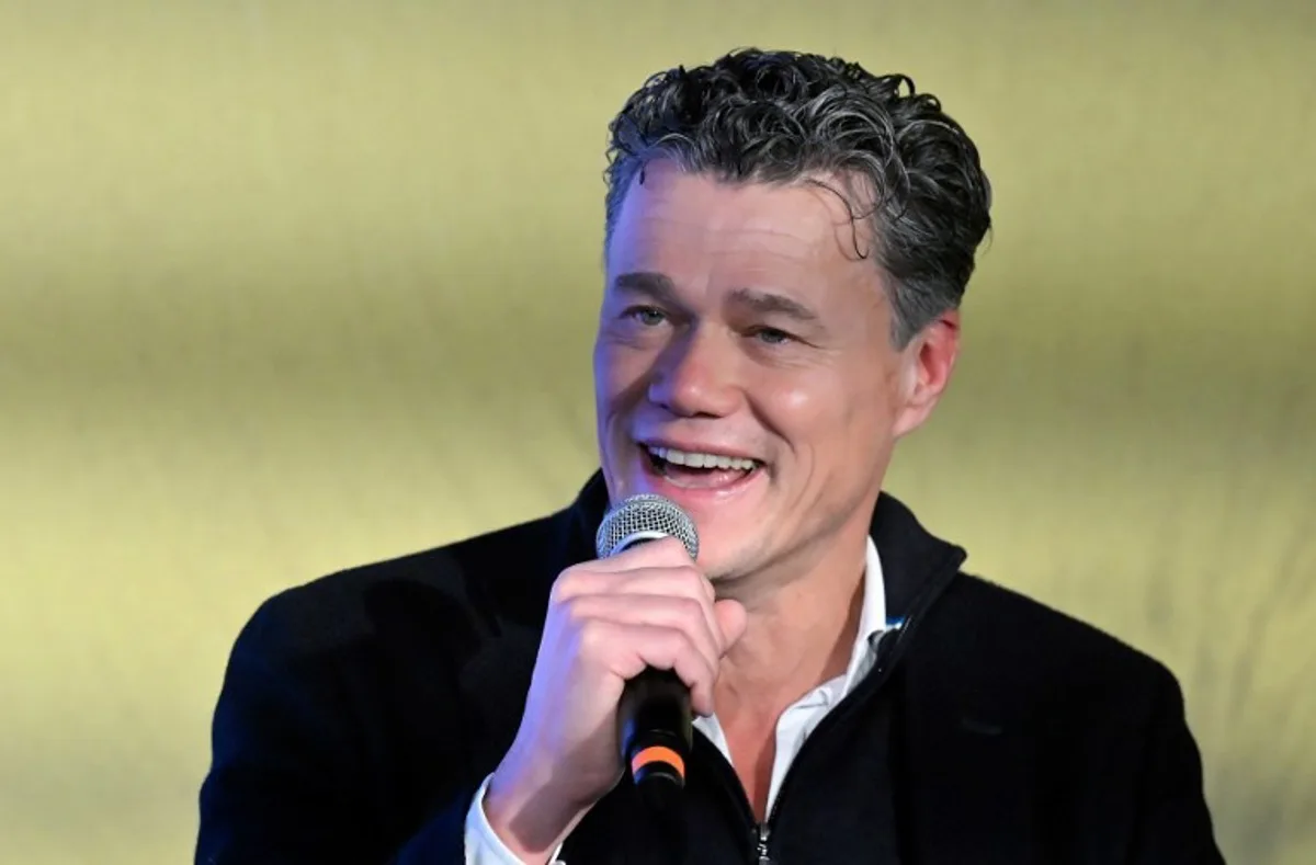 Visma-Lease a Bike's head of coaching Jacco Verhaeren of Netherlands speaks during the presentation of the Visma-Lease a Bike cycling teams at La Nucia near Alicante, eastern Spain on January 13, 2026. Jose Jordan / AFP