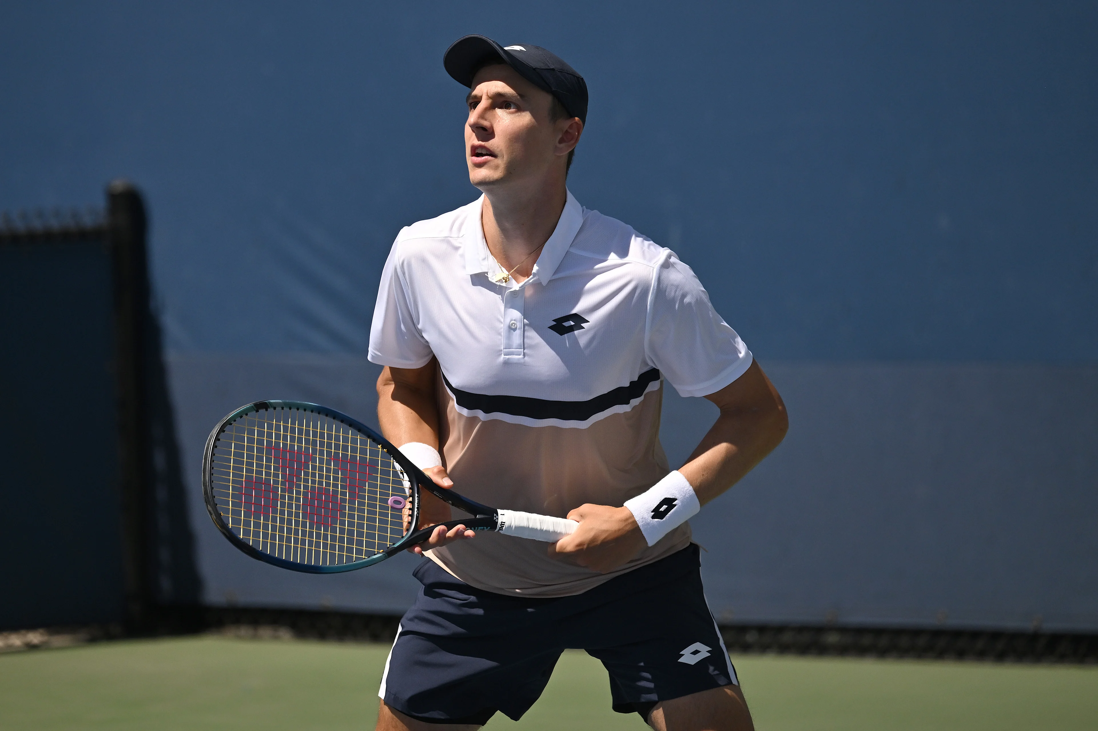 Belgian Kristof Vliegen (black cap) pictured during a tennis match with Uruguayan Behar against Czech-Polish pair Pavlasek-Zielinski, in the first round of the men's doubles of the 2025 US Open Grand Slam tennis tournament in New York City, USA, Saturday 30 August 2025. BELGA PHOTO TONY BEHAR