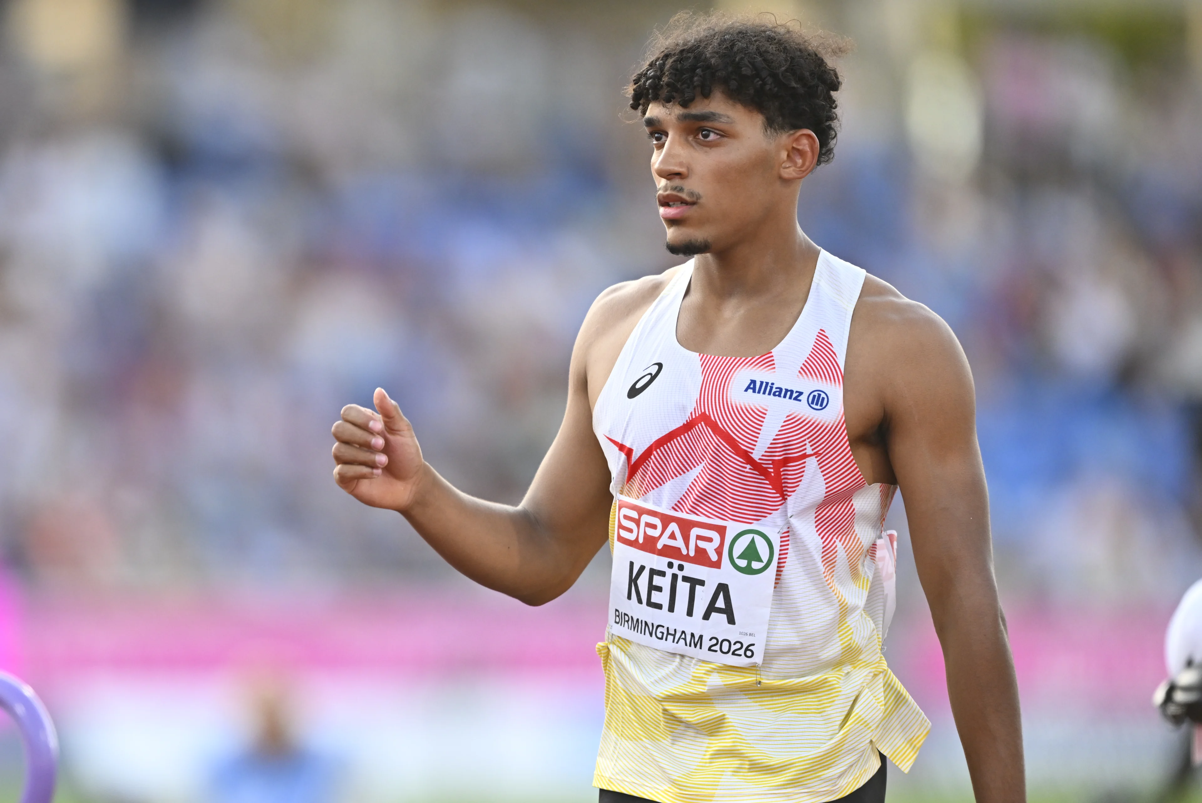 Belgian Dai Keita pictured during the javelin throw event of the decathlon competition on the fourth day of the European Athletics Championships (August 10-18) in Birmingham, United Kingdom, on Thursday 13 August 2026. BELGA PHOTO ERIC LALMAND