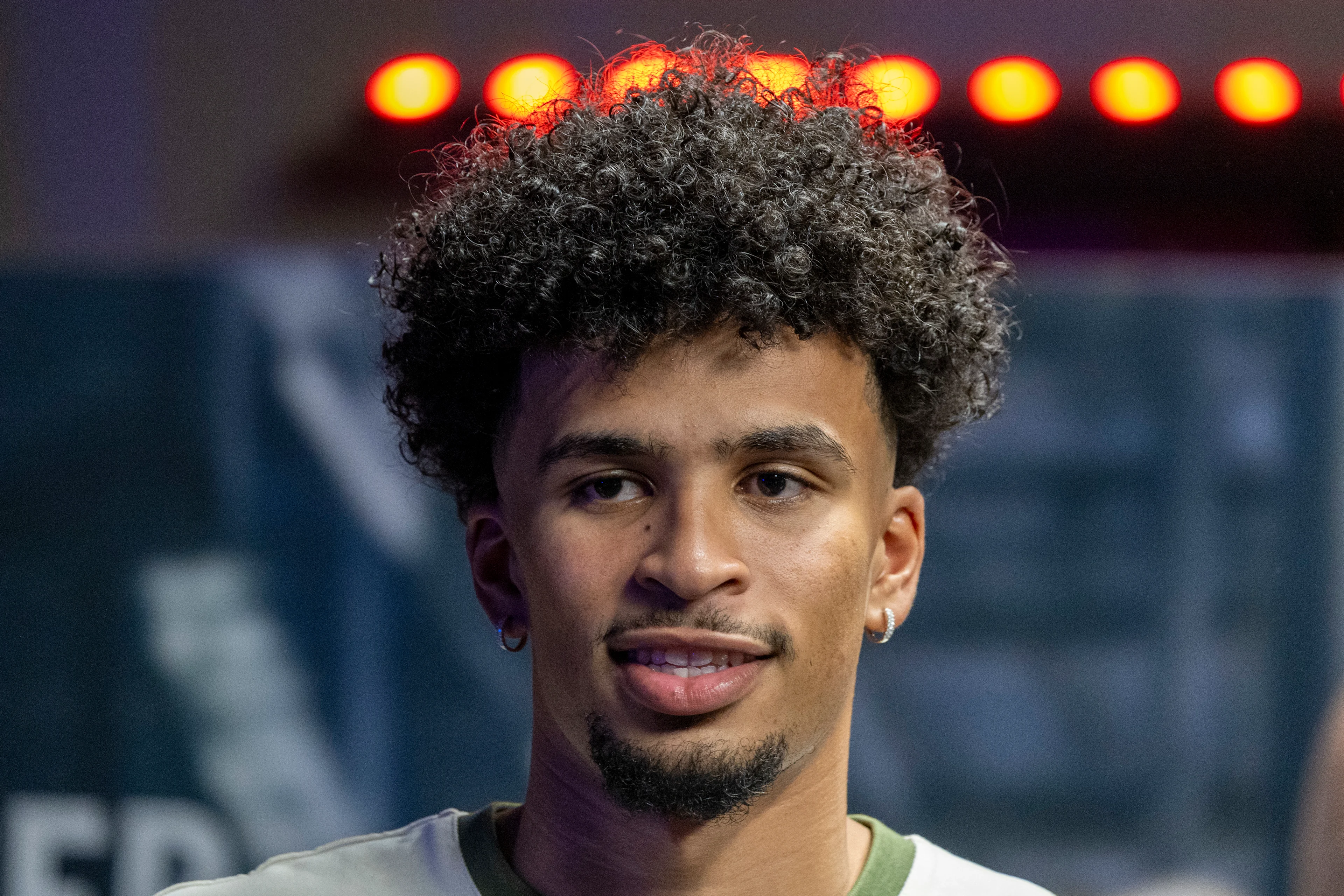 Belgian NBA-player Toumani Camara pictured during a press vision and avant-premiere of the documentary 'The Belgian Dream', at Kinepolis cinema complex in Brussels, Monday 29 July 2024. BELGA PHOTO NICOLAS MAETERLINCK