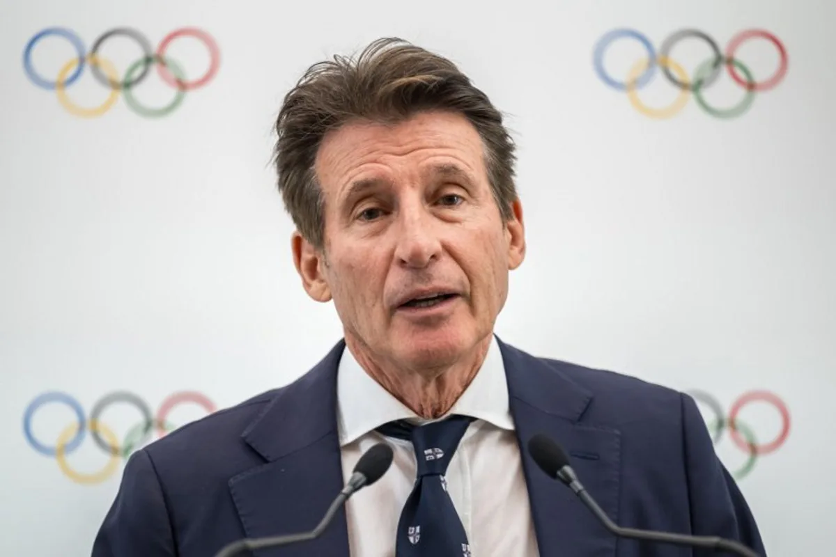 Candidate to the presidency of the International Olympic Committee (IOC) Sebastian Coe speaks during a press conference following a presentation before fellow IOC members, in Lausanne on January 30, 2025. Seven candidates are competing in the elections for the IOC presidency at the 143rd IOC Session, to be held in Greece from March 18 to 21, 2025. FABRICE COFFRINI / POOL / AFP