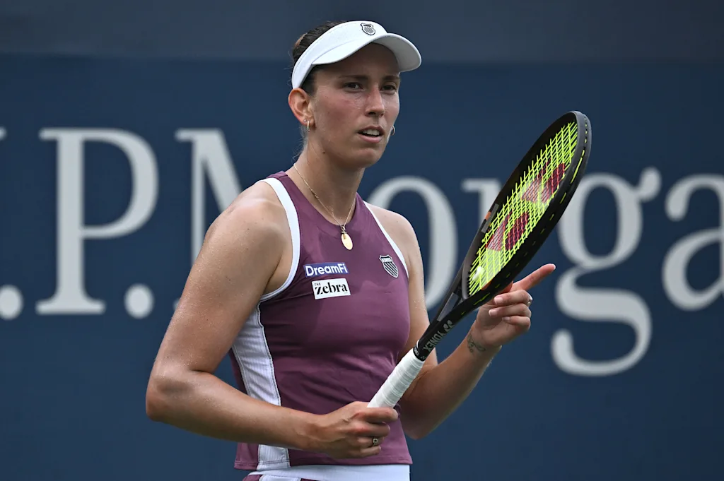 Elise Mertens of Belgium plays against Kaitlin Quevedo of Spain during the Women's singles Round 1 of the 2026 US Open Tennis Championship, USTA Billie Jean King National Tennis Center in Flushing Meadow-Corona Park, in the Queens borough of New York, NY, September 1, 2026. (Photo by Anthony Behar/Sipa USA) BELGA PHOTO BENELUX ONLY