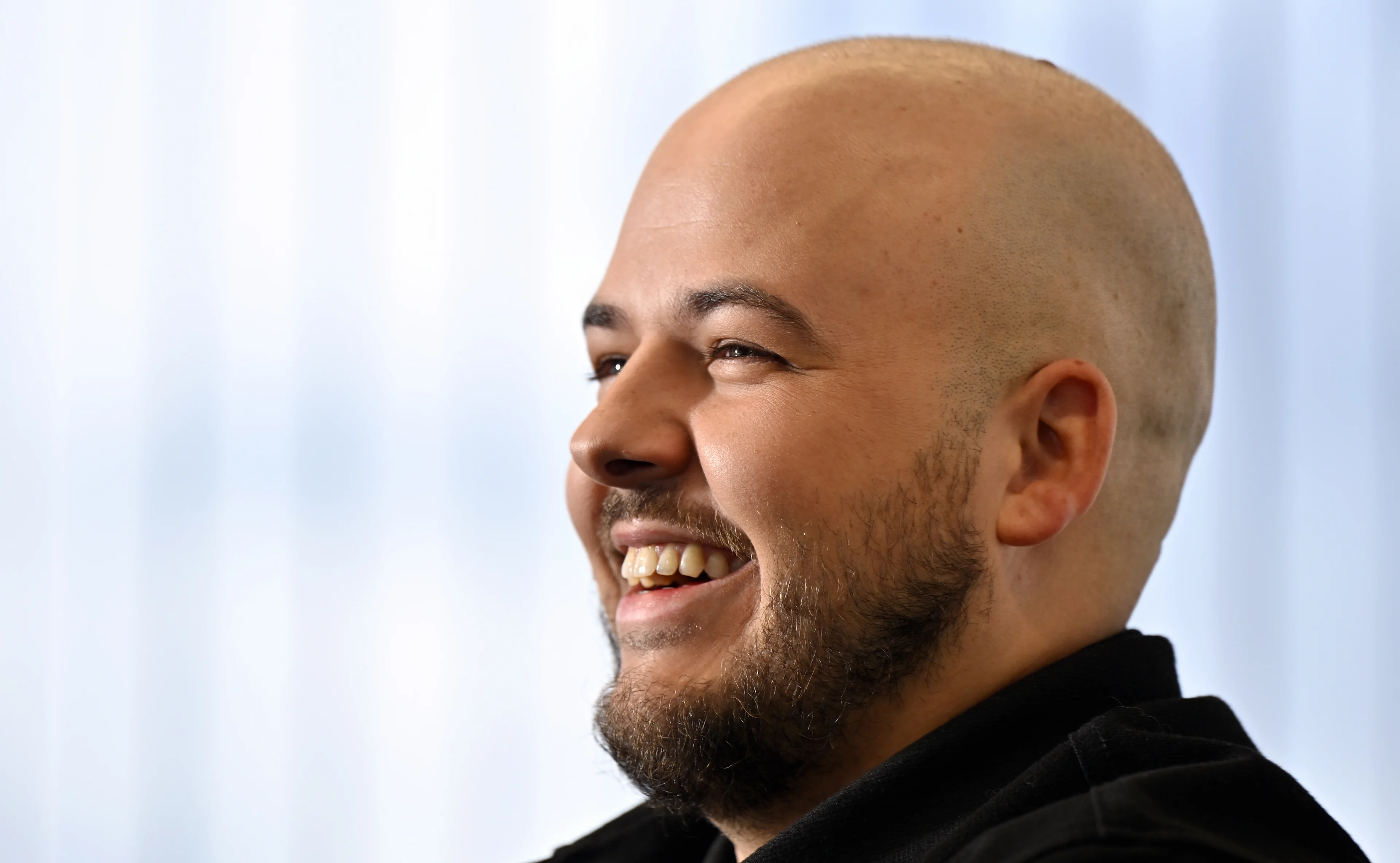 Belgian snooker player Luca Brecel pictured during a press conference in Dilsen-Stokkem, regarding the Snooker World championship in England, Monday 15 April 2024. Brecel was the first Belgian man winning the World Champion title in snooker last year. BELGA PHOTO ERIC LALMAND