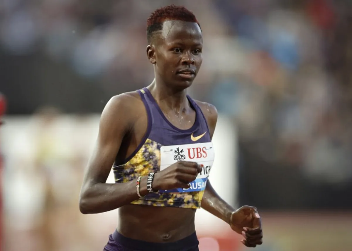 Kenya's Faith Cherotich competes in the women's 3000m Steeple Chase during the World Athletics Diamond League athletics meeting at the Stade Olympique de la Pontaise in Lausanne, on August 21, 2026.  Stefan Wermuth / AFP