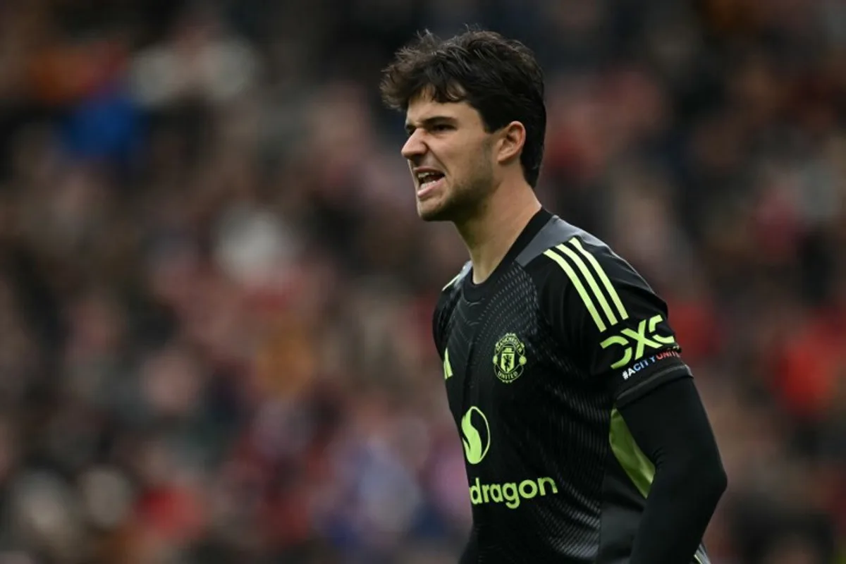 Manchester United's Belgian goalkeeper #31 Senne Lammens looks on during the English Premier League football match between Manchester United and Sunderland at Old Trafford in Manchester, north west England, on October 4, 2025.  Paul ELLIS / AFP