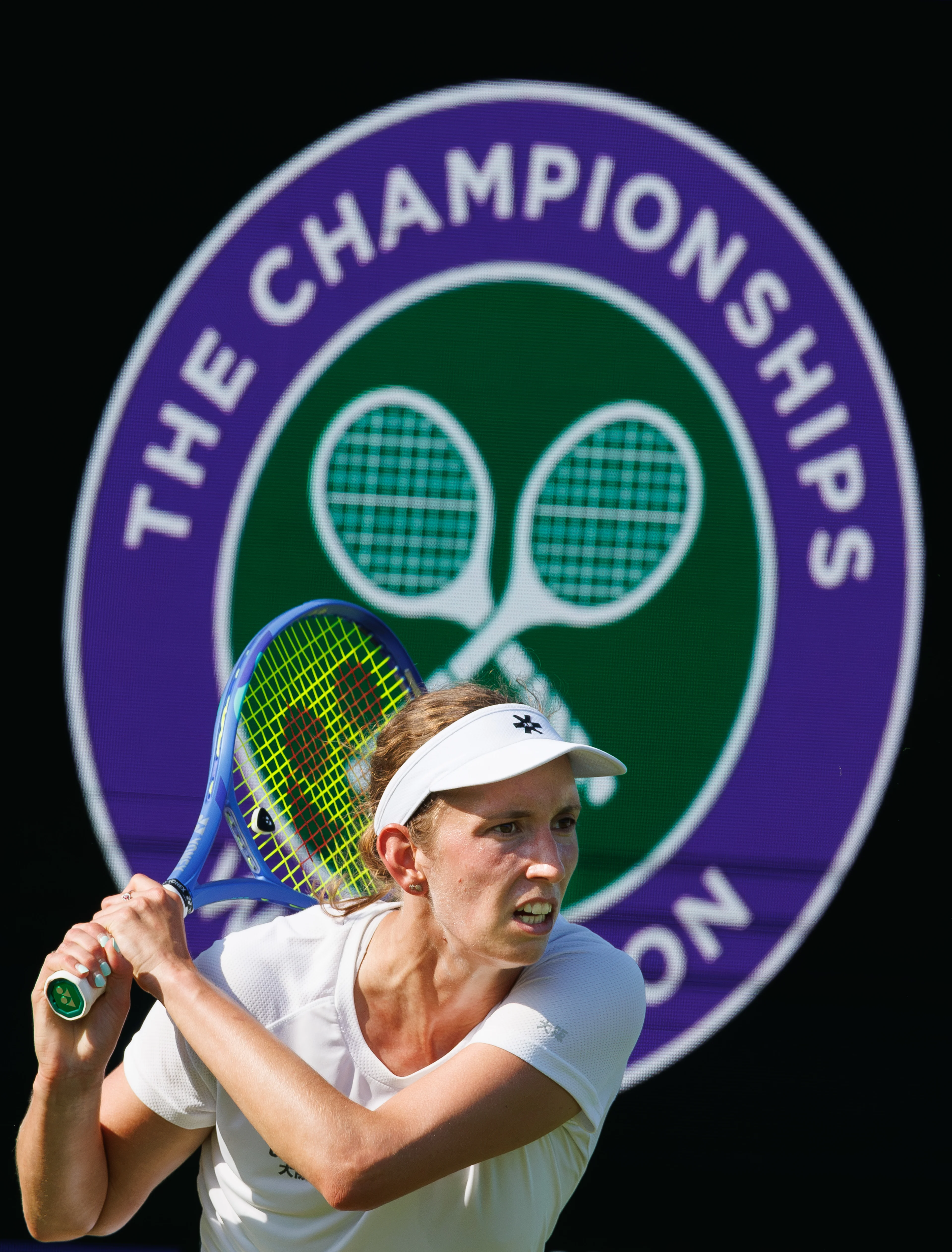 Belgian Elise Mertens pictured in action during the afternoon training session during the preparations ahead of the Wimbledon grand slam tennis tournament in London, Britain, Friday 26 June 2026. The main tournament is starting on Monday 29th June. BELGA PHOTO BENOIT DOPPAGNE