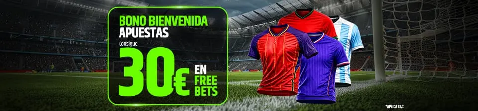 Sports Welcome: €30 in Freebets