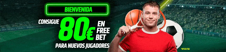 Empieza con seguro. Puedes conseguir hasta 80€ en Freebet con tu primera apuesta.