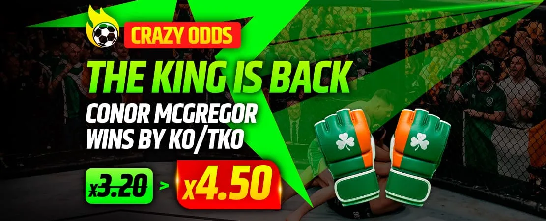 🥊 Crazy Odds: McGregor boosted from 3.33 to 4.50!