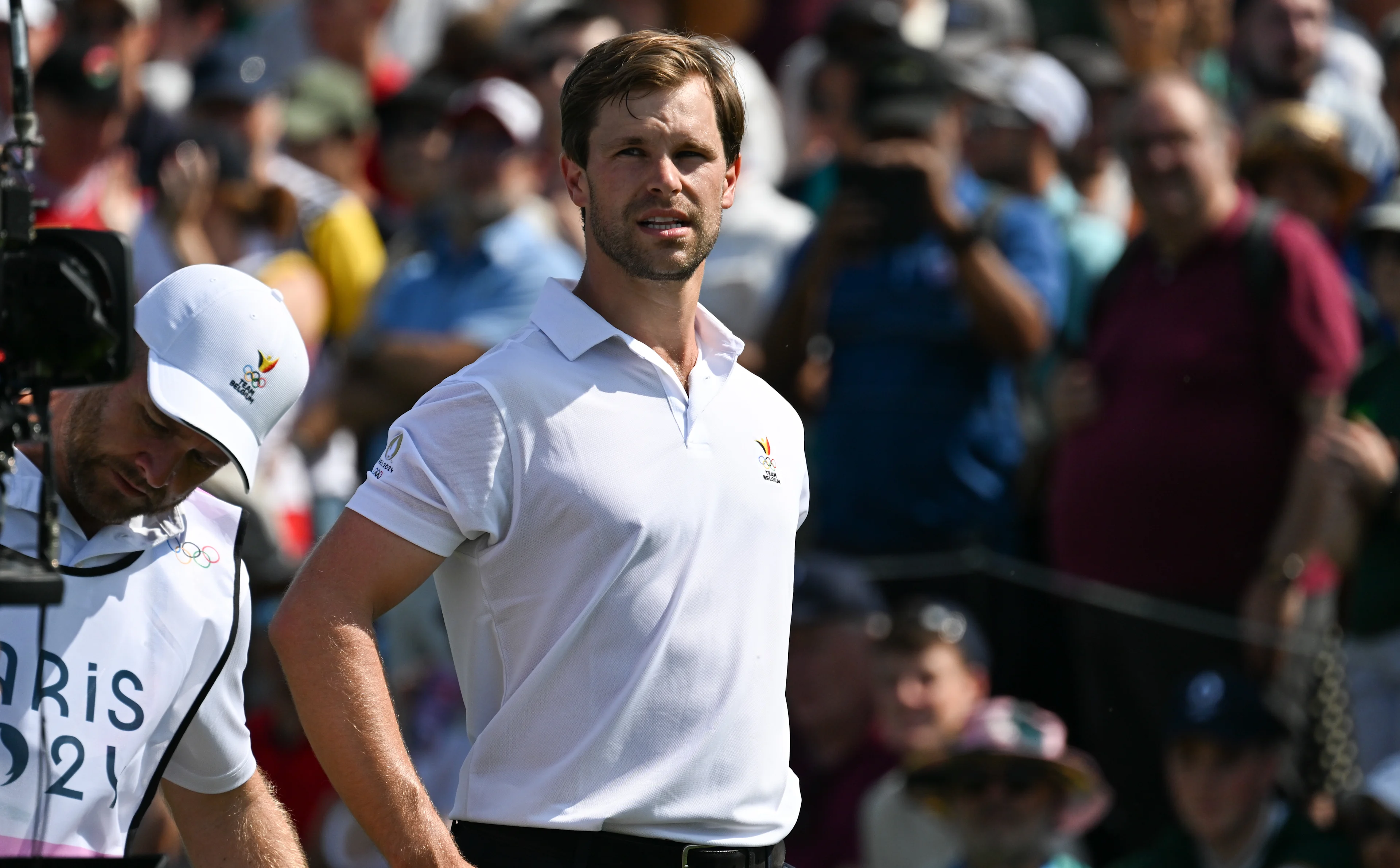 Belgian golfer Thomas Detry pictured during the men's Men's stroke play golf competition at the Paris 2024 Olympic Games, on Thursday 01 August 2024 in Paris, France. The Games of the XXXIII Olympiad are taking place in Paris from 26 July to 11 August. The Belgian delegation counts 165 athletes competing in 21 sports. BELGA PHOTO ANTHONY BEHAR ** ** *** BENELUX ONLY ***