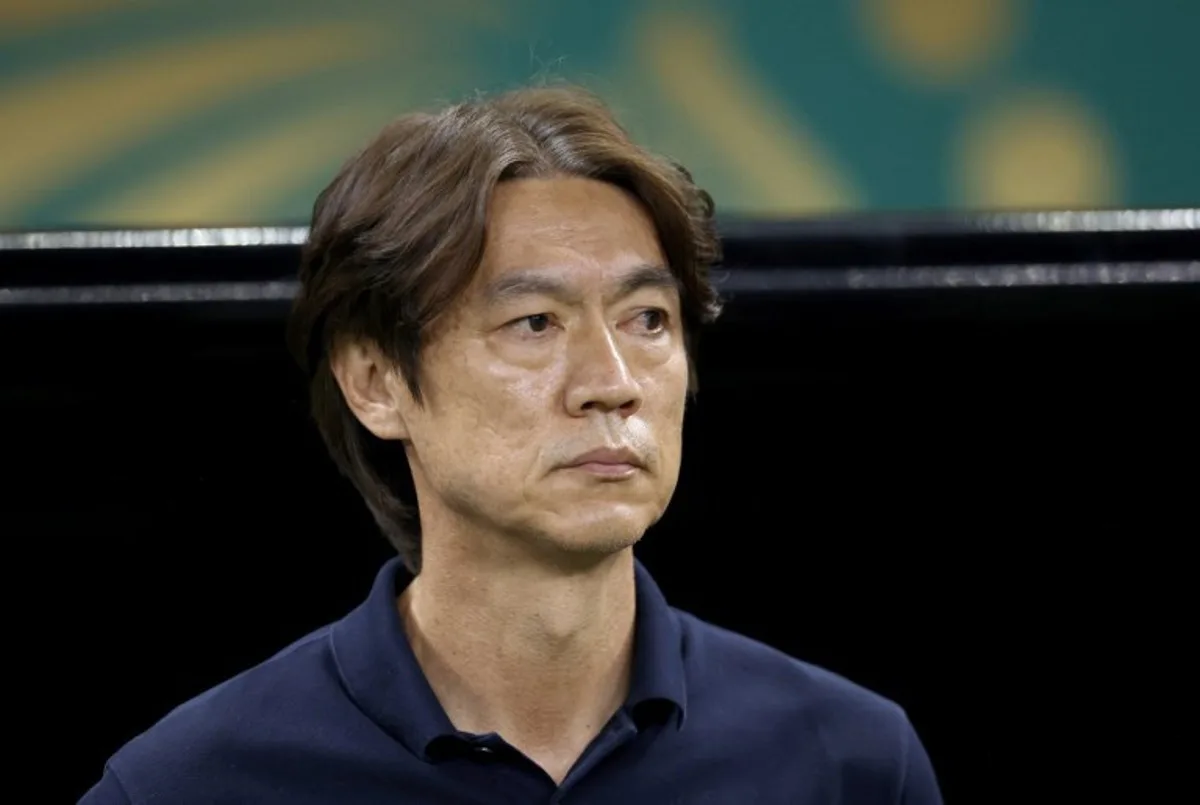 South Korea's head coach Hong Myung-bo looks on ahead of the 2026 World Cup Group A football match between South Korea and the Czech Republic at the Guadalajara Stadium in Zapopan on June 11, 2026. Ulises RUIZ / AFP