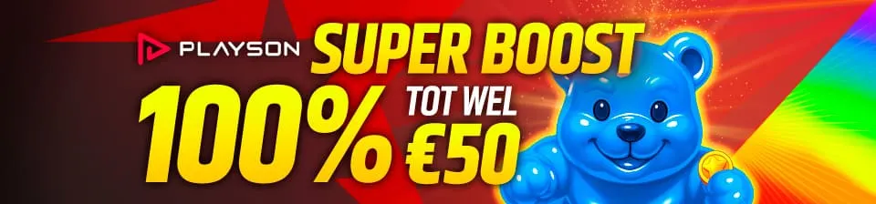 Speel je favoriete Playson spellen en verdubbel je winst met een extra boost tot €50!