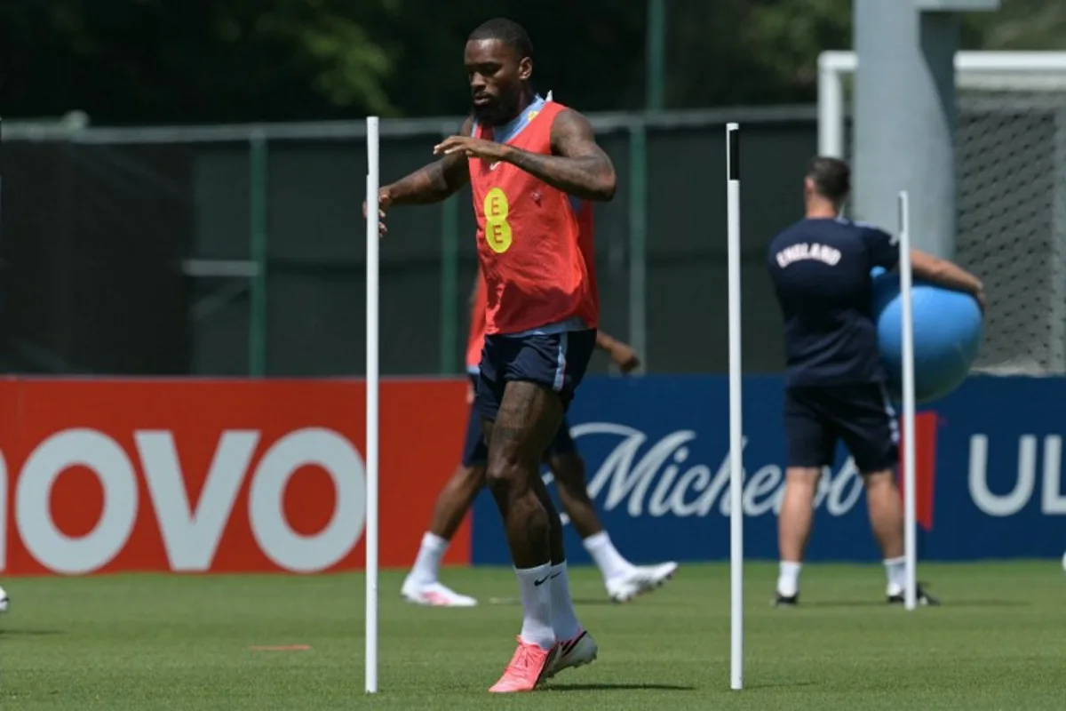 England's forward #22 Ivan Toney takes part in a training session at Swope Soccer Village in Kansas City on July 08, 2026, during the 2026 World Cup football tournament.   JUAN MABROMATA / AFP