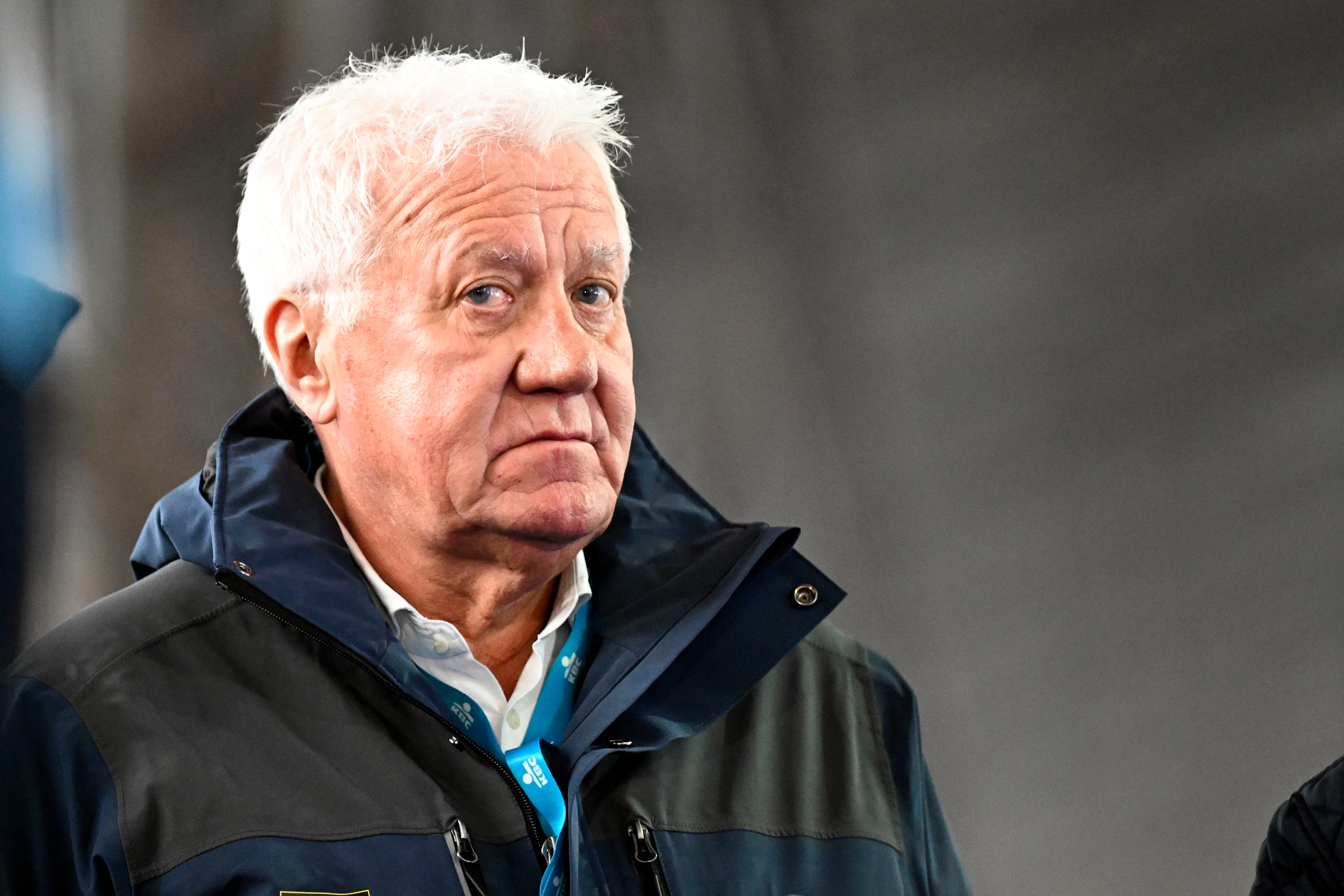 Patrick Lefevere pictured at the start of the 80th edition of the men's one-day cycling race Omloop Het Nieuwsblad (UCI World Tour), 197 km from Gent to Ninove, Saturday 01 March 2025. BELGA PHOTO JASPER JACOBS