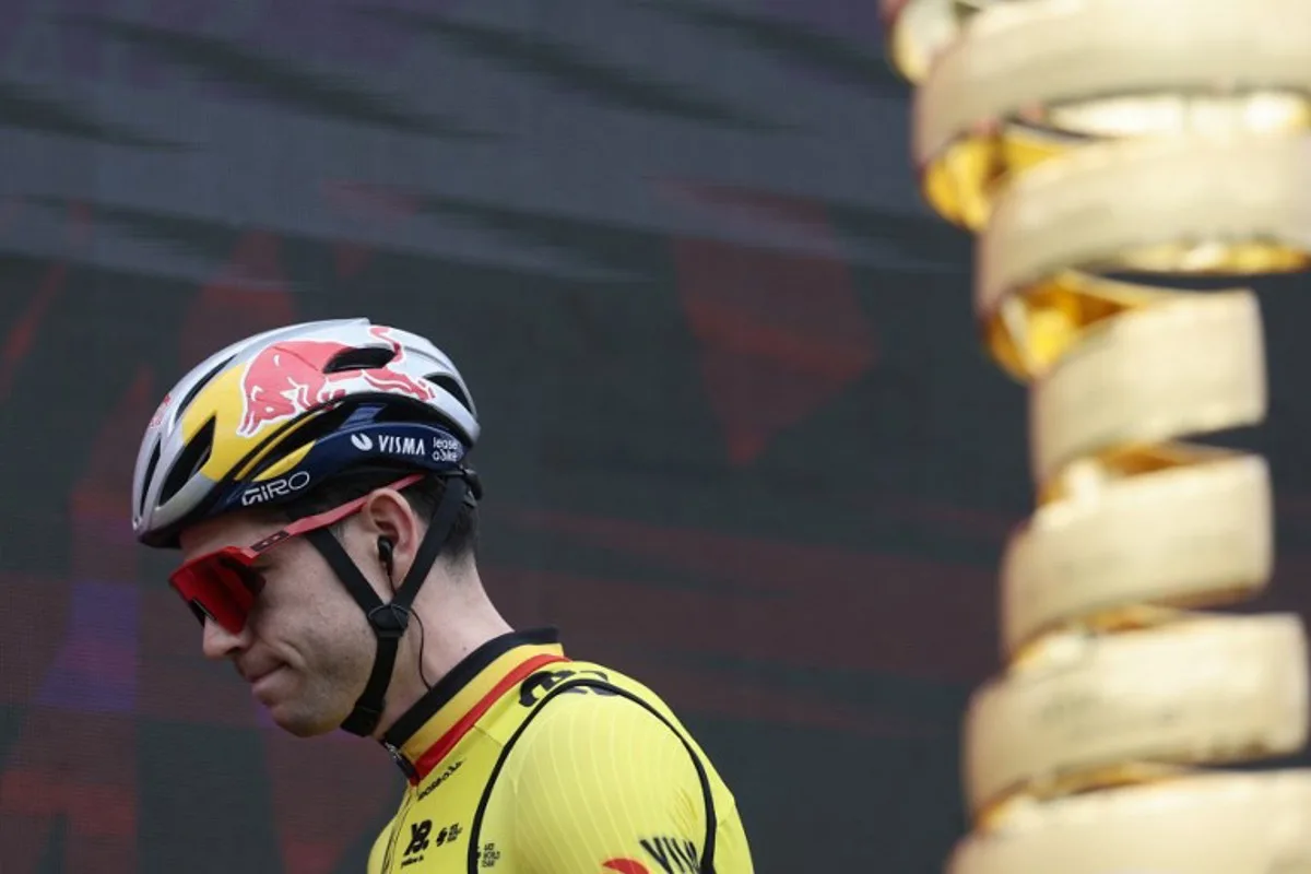 Team Visma-Lease a Bike's Belgian rider Wout Van Aert is pictured before the 7th stage of the 108th Giro d'Italia cycling race 168kms from Castel di Sangro to Tagliacozzo on May 16, 2025. Luca Bettini / AFP