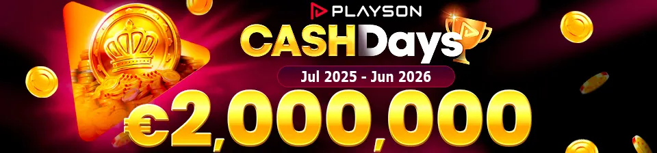 🪙 Doe mee met de spannende Playson CashDays en maak kans op een deel van de enorme prijzenpot van €2.000.000!