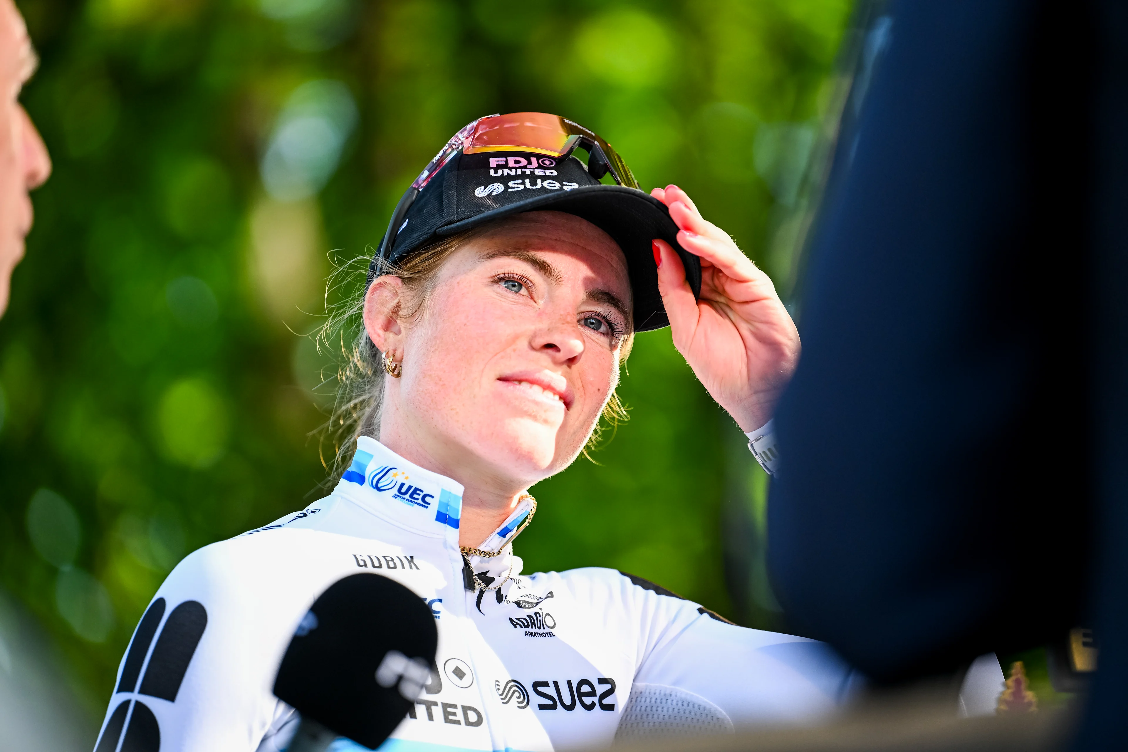 Dutch Demi Vollering of FDJ United-SUEZ pictured after the women elite race of the Liege-Bastogne-Liege UCI World Tour one day cycling race, 156km from Bastogne to Liege, Sunday 26 April 2026. BELGA PHOTO ERIC LALMAND