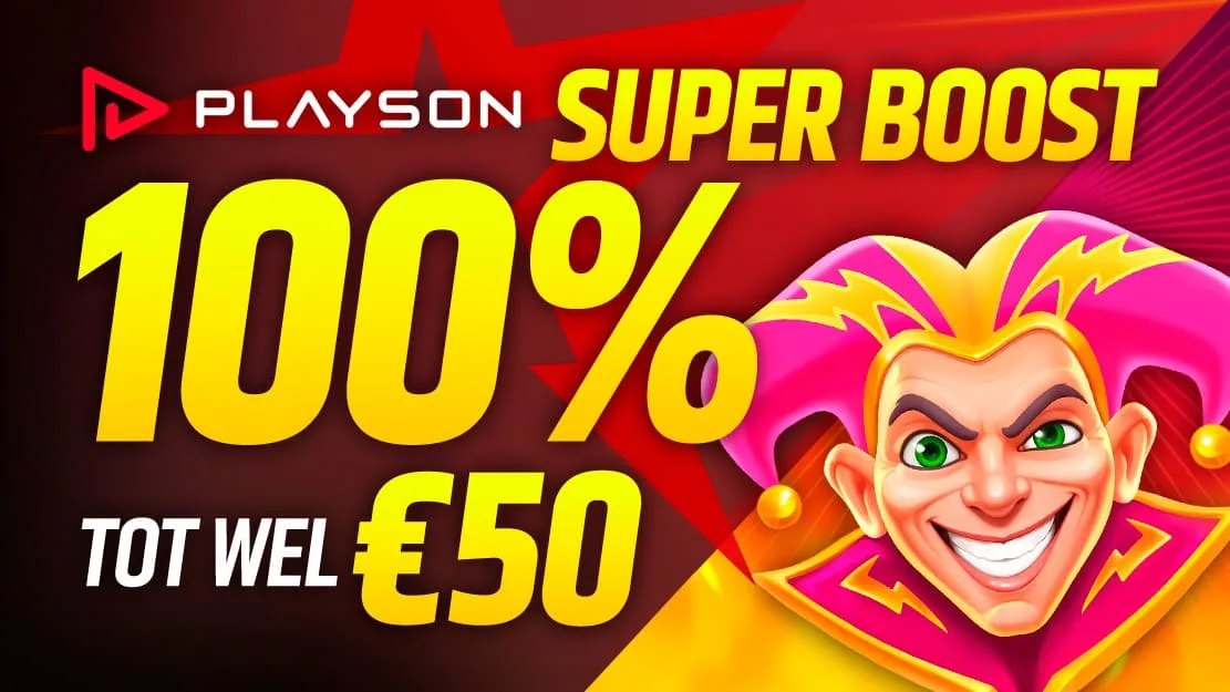 100% Playson Super Boost tot wel €50