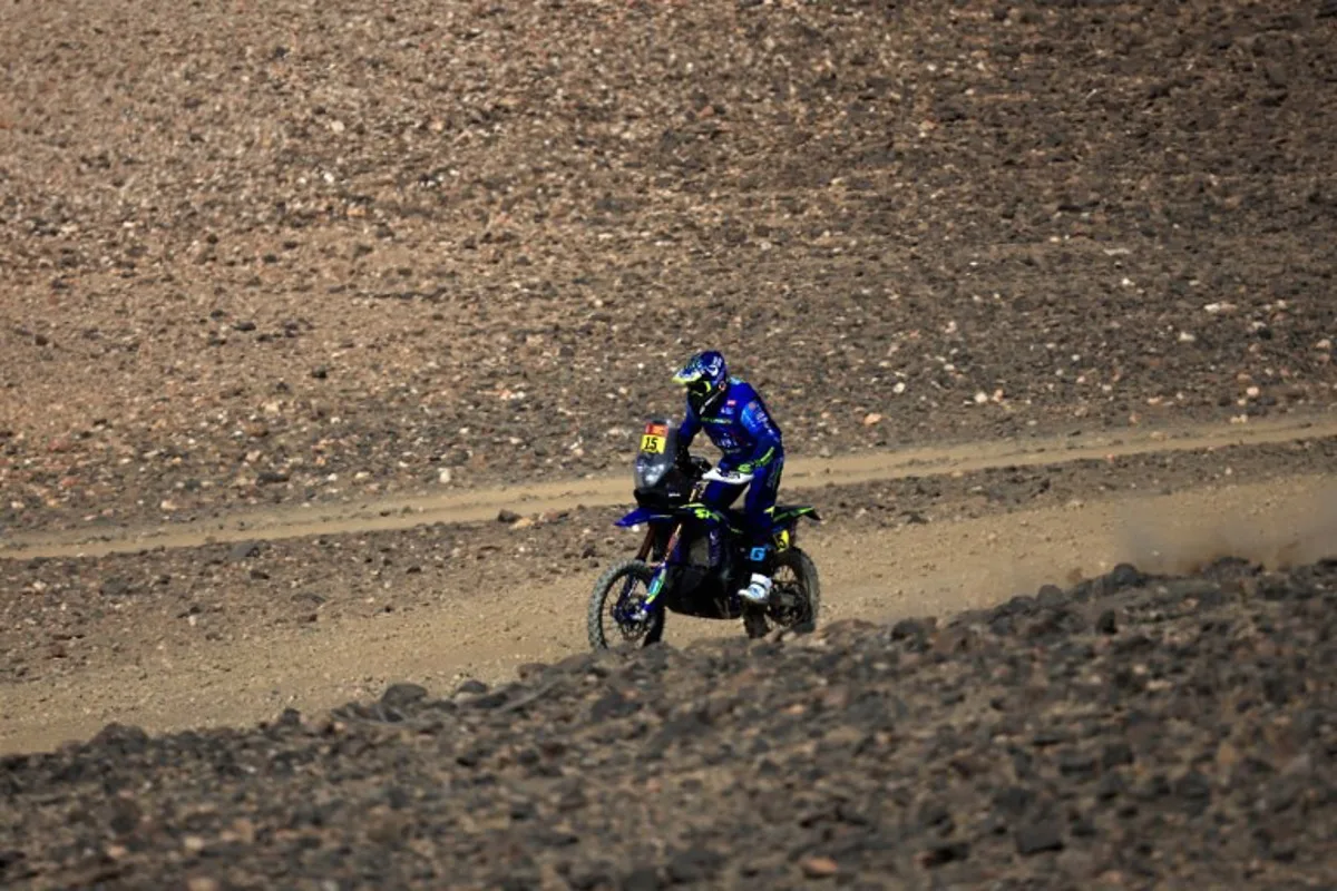 Spanish driver Lorenzo Santolino rides during the prologue of the 47th Dakar Rally, in Bisha, Saudi Arabia, on January 3, 2025.  Valery HACHE / AFP