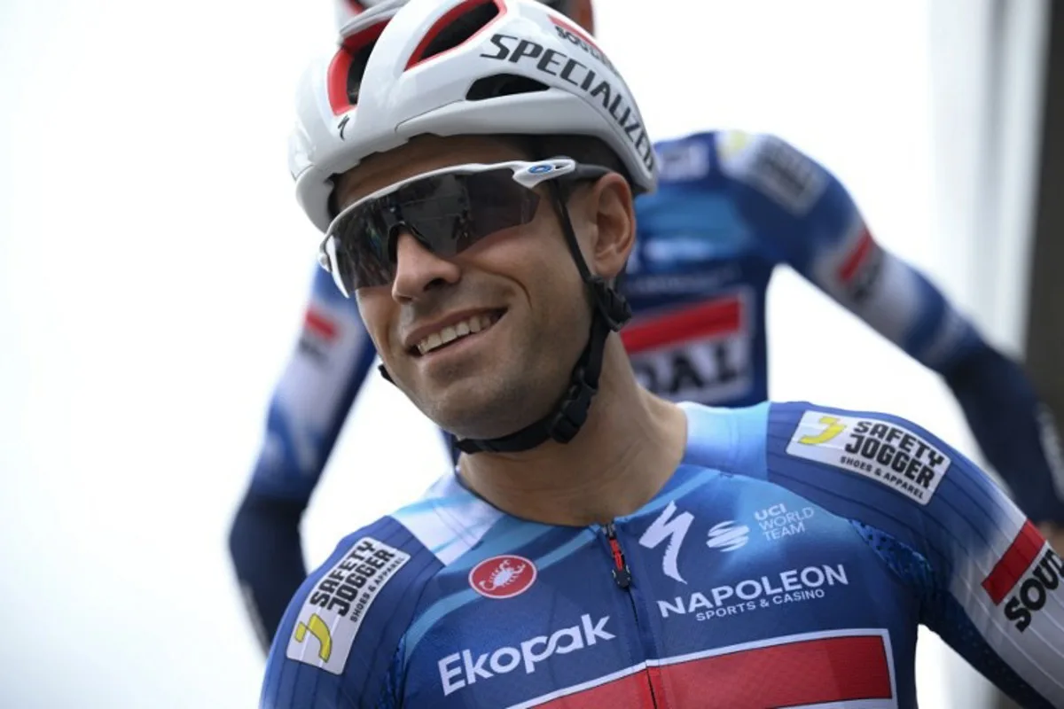 Team Soudal-Quick Step's Mikel Landa is pictured prior the first stage of the 2025 Volta a Catalonya cycling tour of Catalonya, a 178,3 km loop starting and finishing in Sant Feliu de Guixols, on March 24, 2025. Josep LAGO / AFP