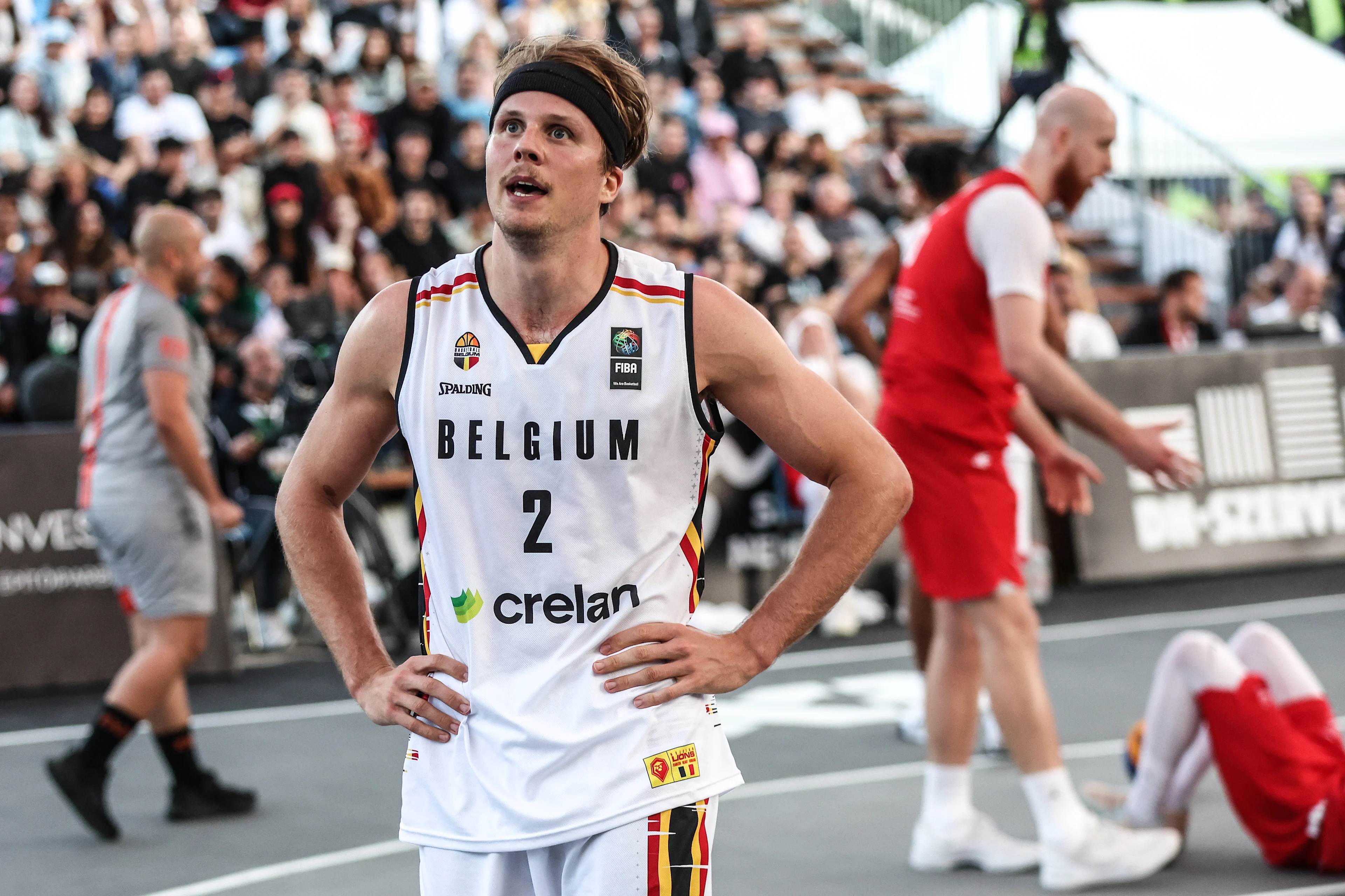 Belgian Thibaut Vervoort looks dejected after a third game in the group stage between Belgium and Poland in the group D at the Olympic qualification tournament for the 2024 Olympics, in Debrecen, Hungary, Saturday 18 May 2024. BELGA PHOTO NIKOLA KRSTIC