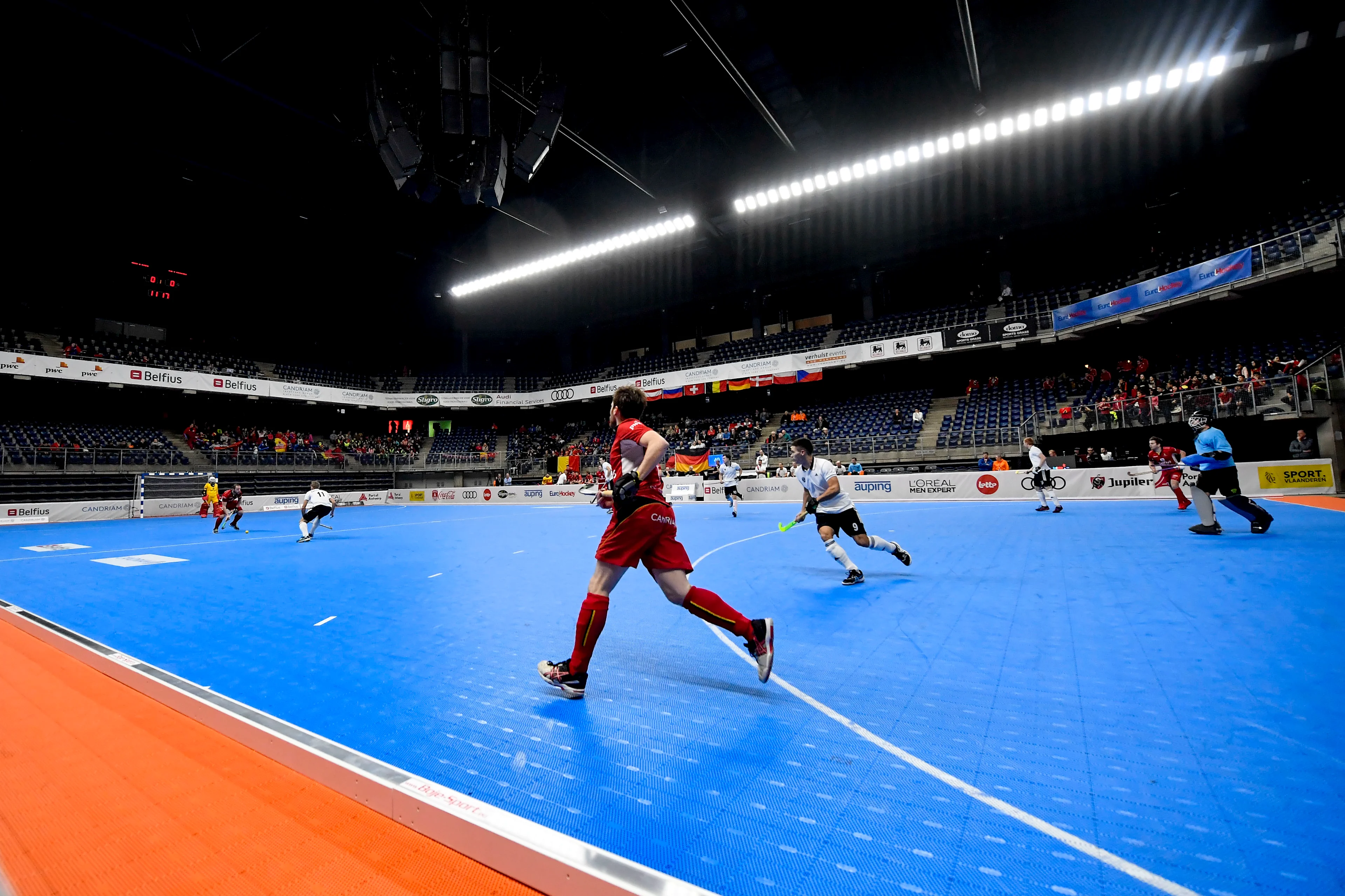 Illustration picture shows the match between Russia and Belgium, in pool B at the EuroHockey Indoor Championship, in Antwerp, Friday 12 January 2018. BELGA PHOTO DIRK WAEM