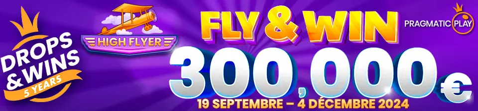 🛩️ Prenez votre envol avec la nouvelle promotion Fly&Win de PragmaticPlay, du 19 septembre au 4 décembre 2024.