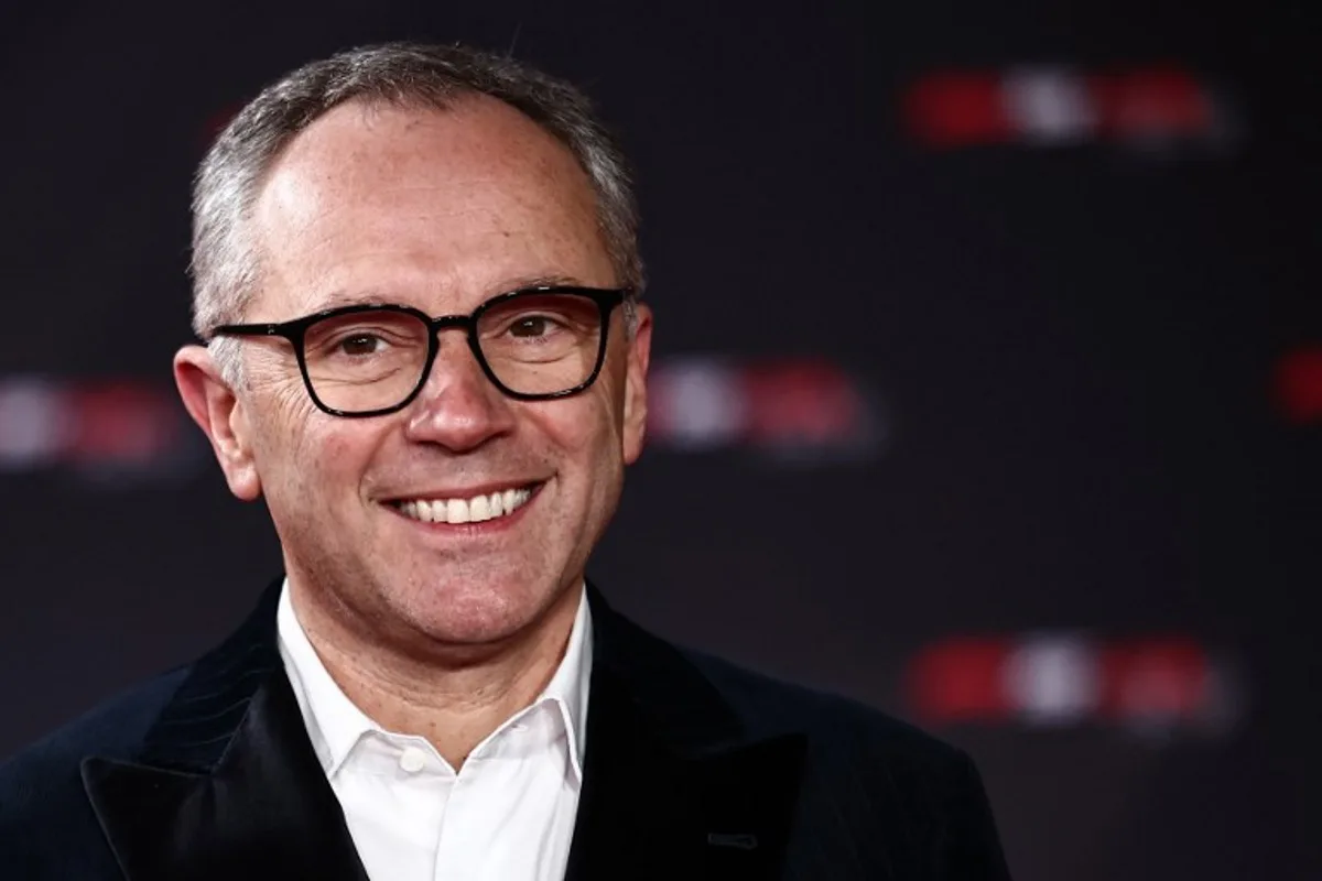 CEO of the Formula One Group Stefano Domenicali poses on the red carpet upon arrival for the Formula One - 2025 season launch "F1 75 LIVE" event at the O2, in London, on February 18, 2025.  HENRY NICHOLLS / AFP