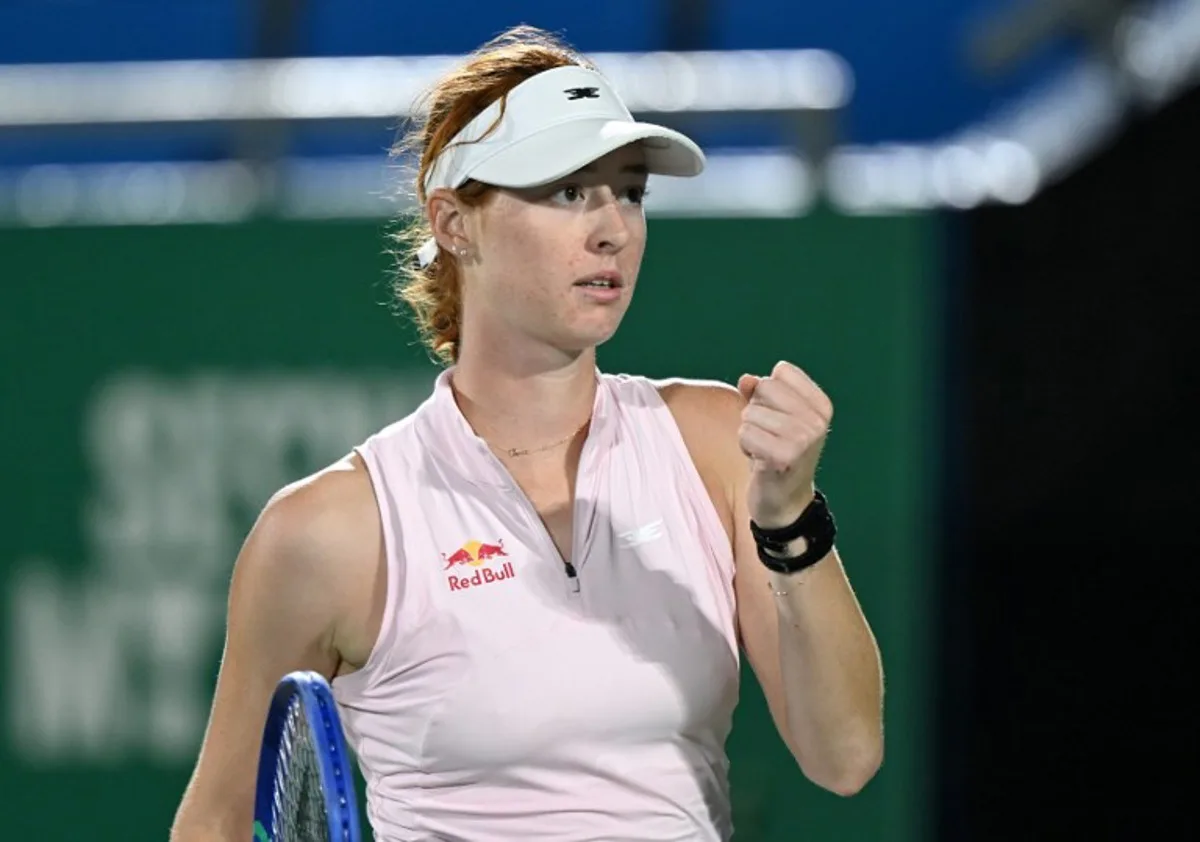 Maya Joint of Australia reacts after making a point against Alina Korneeva of Russia during their women's singles semi-final match at the Korea Open tennis championships in Seoul on September 26, 2026.  Jung Yeon-je / AFP