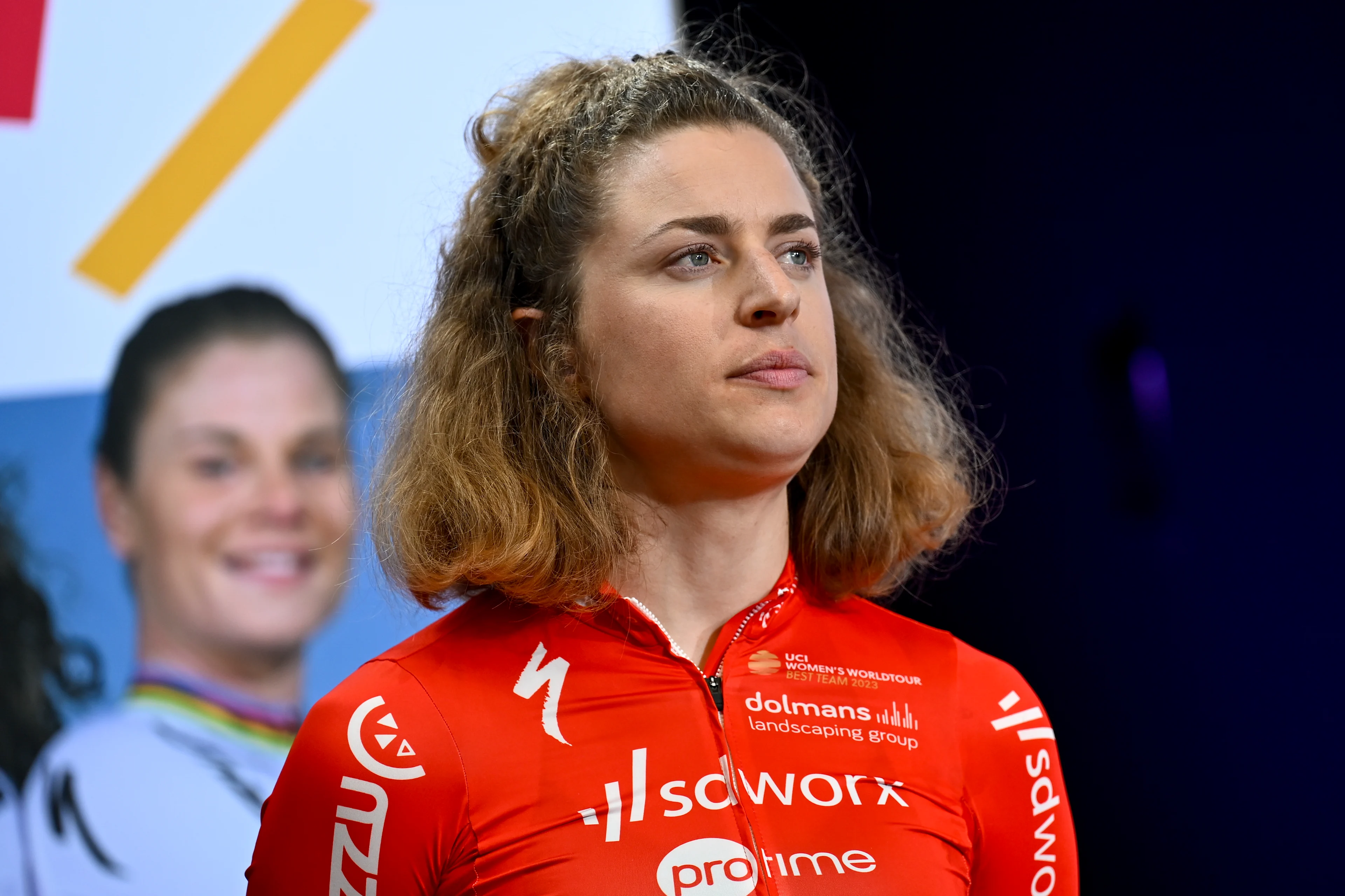 Swiss Marlen Reusser of SD Worx - Protime pictured during the team presentation of the SD Worx-Protime cycling team, Monday 22 January 2024 in Mechelen. BELGA PHOTO DIRK WAEM