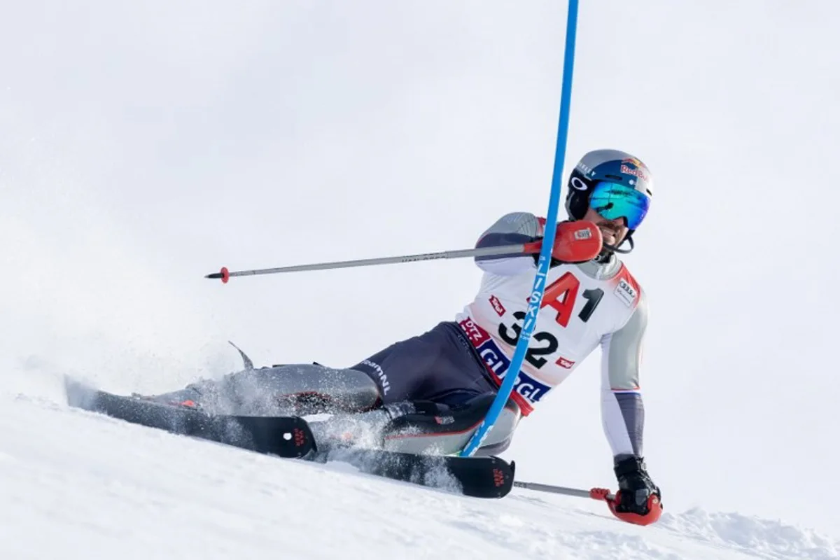 Marcel Hirscher of Netherlands competes in the first run of the men's slalom race during the FIS Alpine Skiing World Cup in Hochgurgl, Austria on November 24, 2024. Johann GRODER / EXPA / APA / AFP
