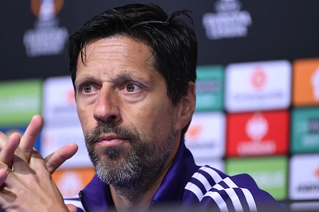 Head Coach Vitor Bruno speaks during a RSC Anderlecht press conference ahead of the UEFA Europa League league phase match against GNK Dinamo Zagreb  in Zagreb, Croatia, on October 14, 2026. Photo: Igor Soban/PIXSELL BELGIUM ONLY