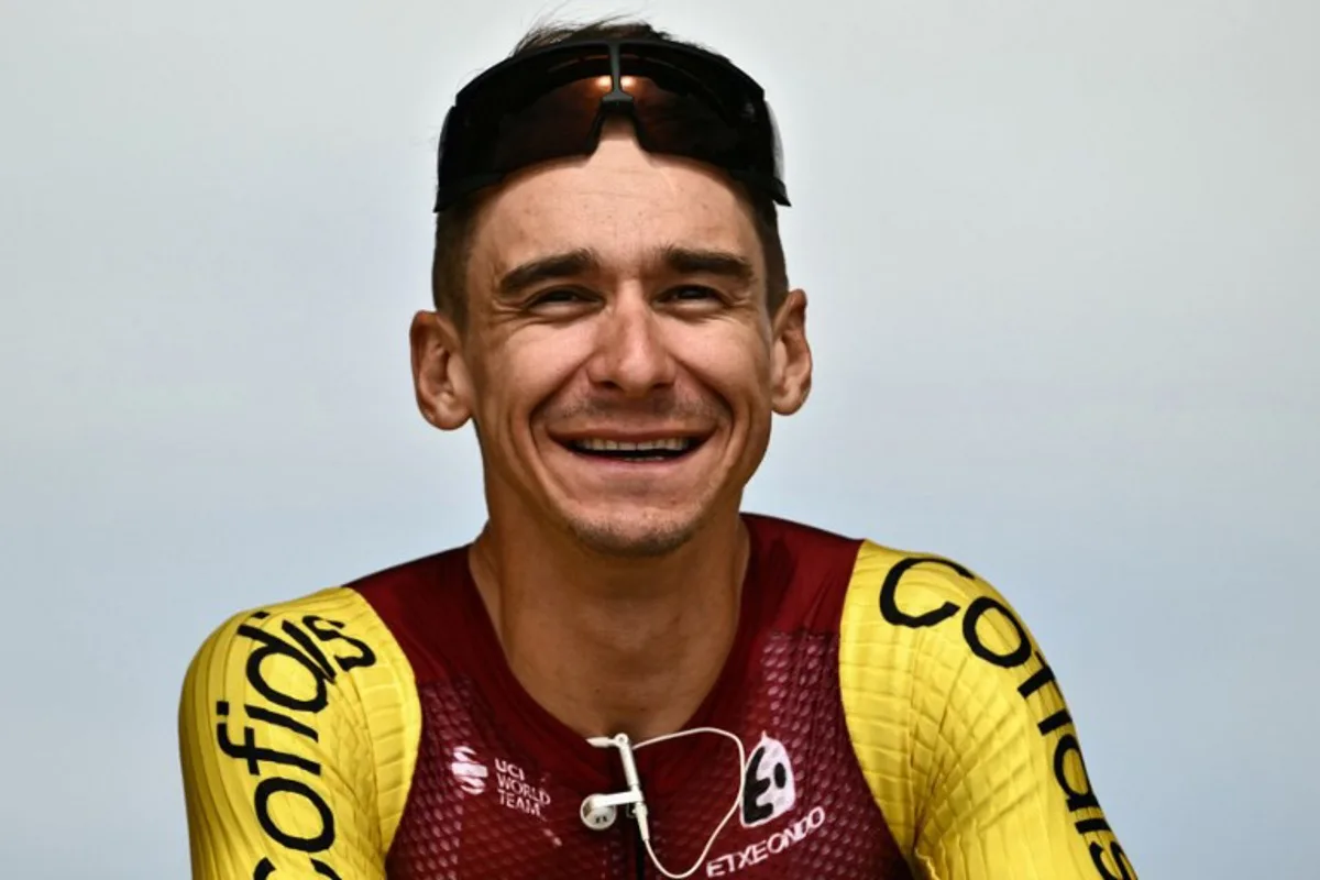 Cofidis team's French rider Bryan Coquard awaits the start of the 1st stage of the 112th edition of the Tour de France cycling race, 184.9 km starting and finishing in Lille Metropole, northern France, on July 5, 2025. Marco BERTORELLO / AFP