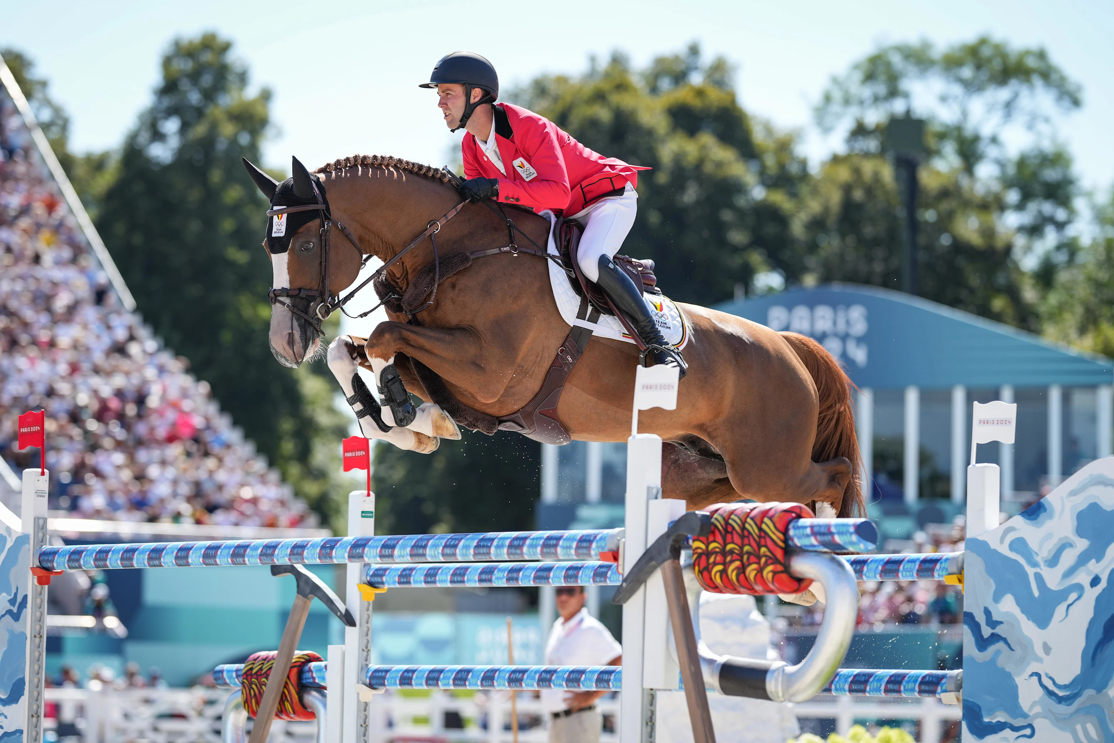 Gilles THOMAS riding ERMITAGE KALONE during the Equestrian - Paris Olympic Games 2024 - Day 10 at Chateau de Versailles on August 5, 2024 in Versailles, France. (Photo by Pierre Costabadie/Icon Sport) - BELGIUM ONLY