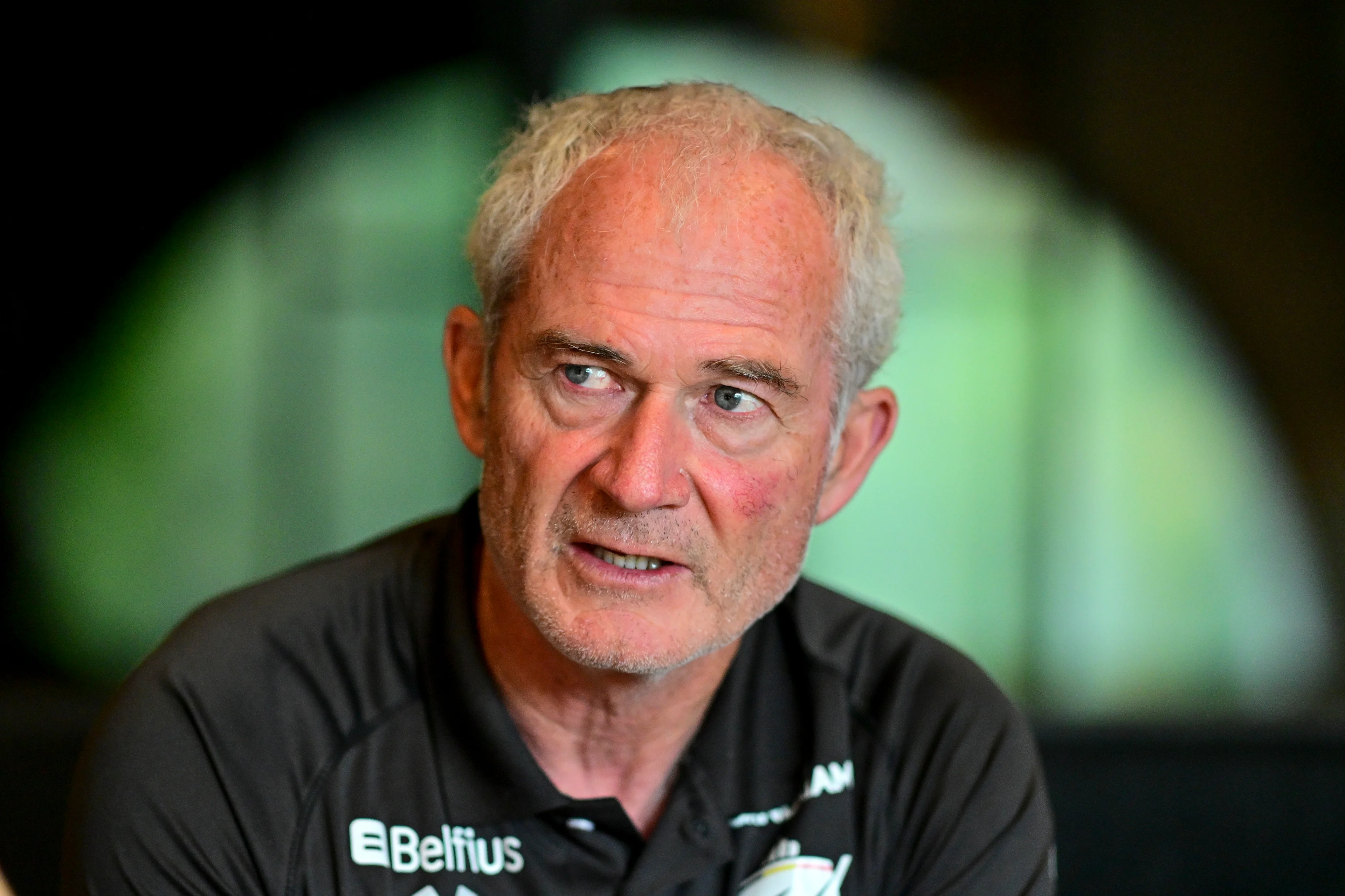 Belgium's coach Shane McLeod pictured during a press conference of Belgian national team Red Lions in Genval, Rixensart, regarding the men's 2026 Hockey World Cup, Tuesday 25 August 2026. The 2026 edition of the Hockey World Cup takes place in Belgium and The Netherlands from August 15 to August 30. BELGA PHOTO DIRK WAEM