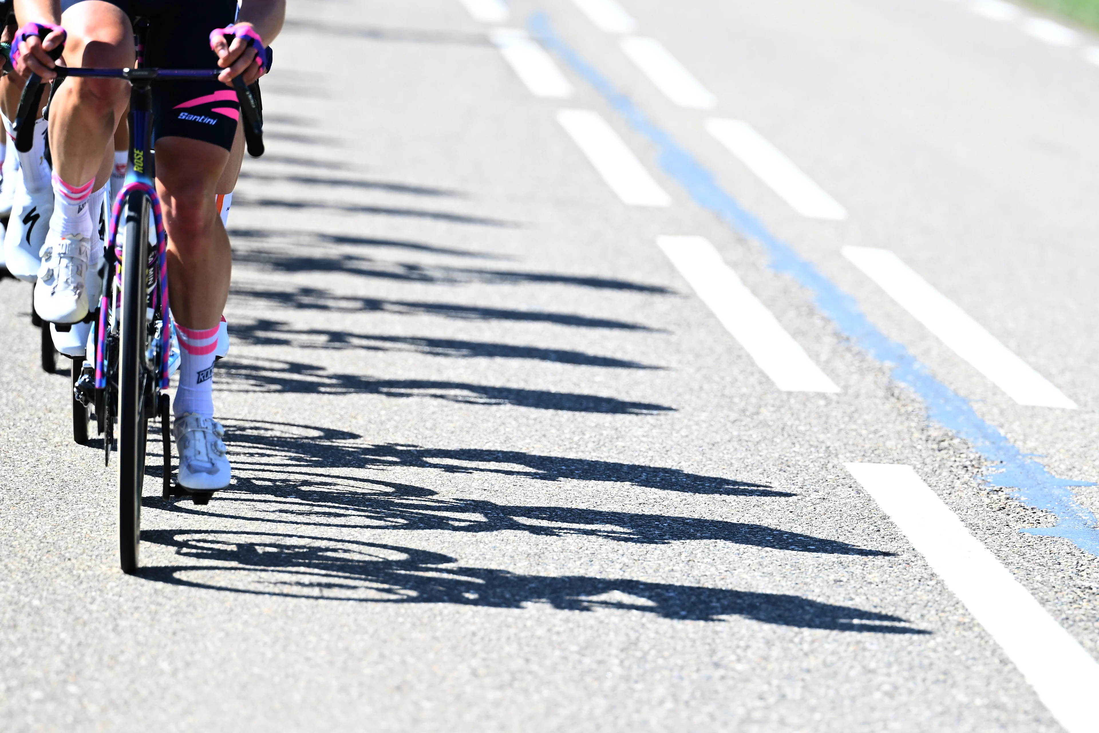 Illustration picture shows the rider's shadow during the men's race of the 'Scheldeprijs' one day cycling event, 205,2km from Terneuzen, the Netherlands to Schoten, Belgium on Wednesday 08 April 2026. BELGA PHOTO MAARTEN STRAETEMANS