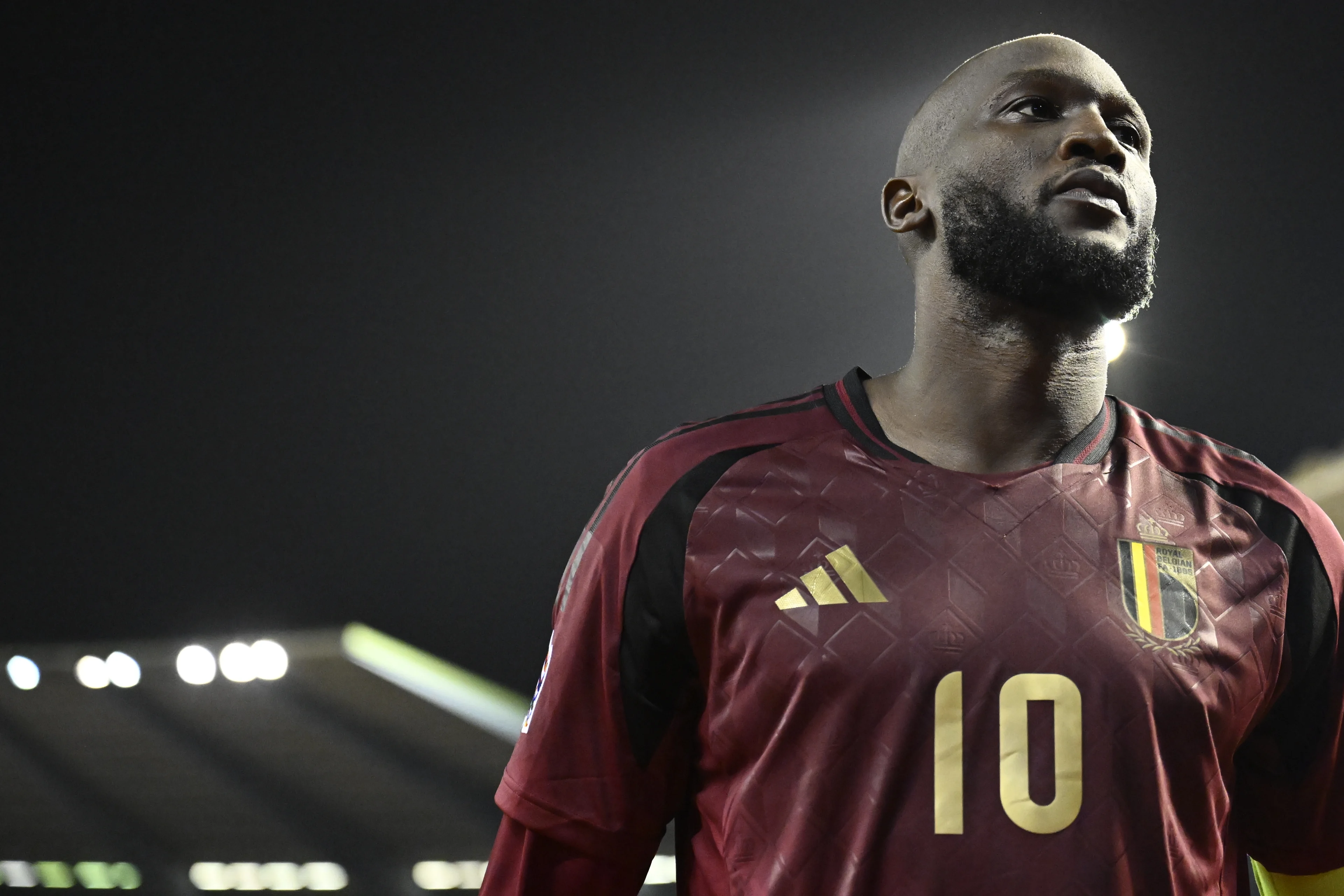 Belgium's Romelu Lukaku pictured after a soccer game between Belgian national soccer team Red Devils and Italy, match 5 (out of 6) in the League A Group 2 of the UEFA Nations League 2025 competition, Thursday 14 November 2024 in Brussels. BELGA PHOTO DIRK WAEM