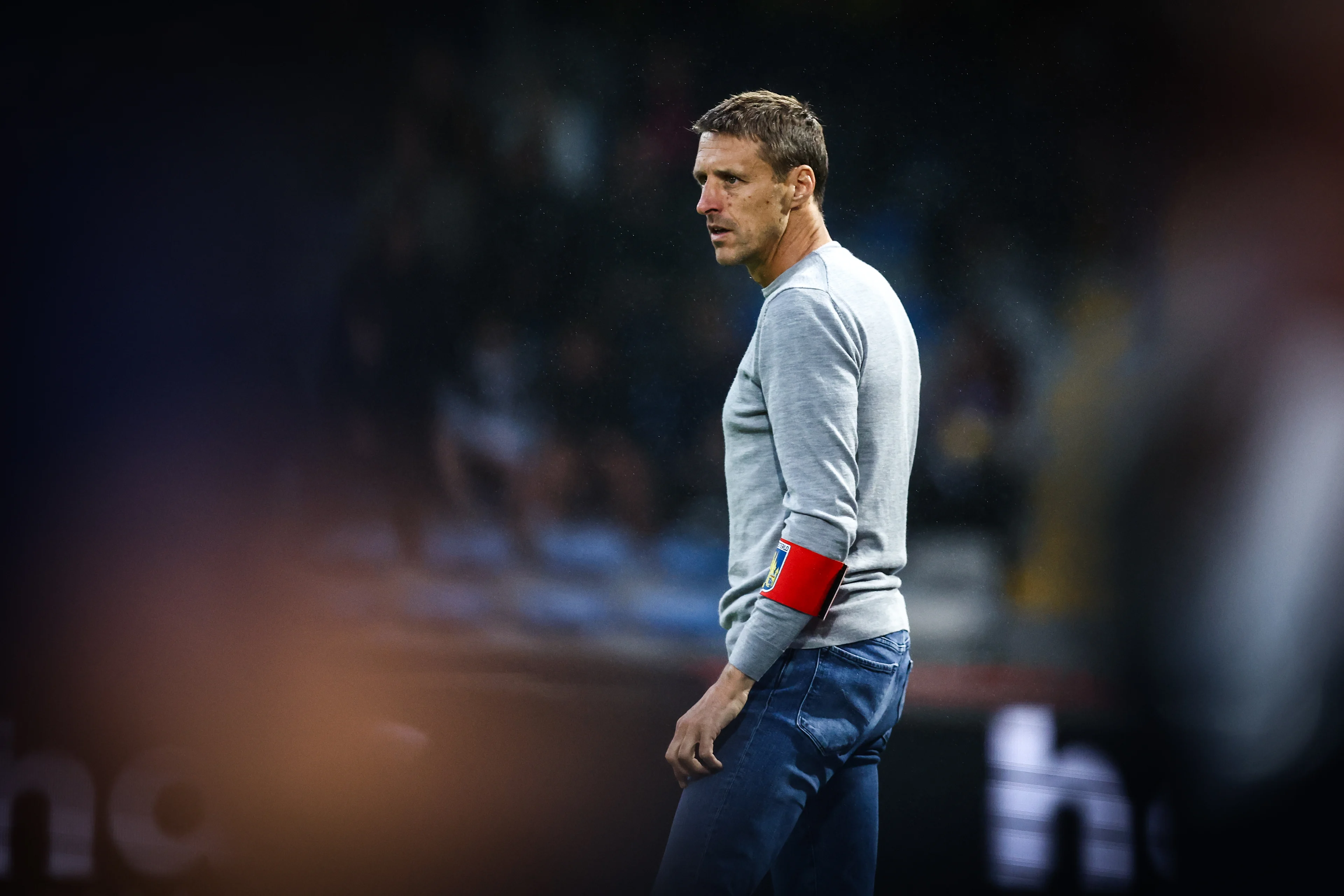 Westerlo's head coach Timmy Simons pictured during a soccer match between KVC Westerlo and Standard de Liege, Saturday 24 May 2025 in Westerlo, on day 10 (out of 10) of the Europe Play-offs of the 2024-2025 'Jupiler Pro League' first division of the Belgian championship. BELGA PHOTO BRUNO FAHY