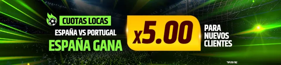 España vs. Portugal, cuota especial para nuevos clientes.