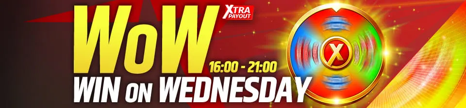 🤩 Spin the WOW Win Wednesday wheel every Wednesday between 16:00 and 21:00!