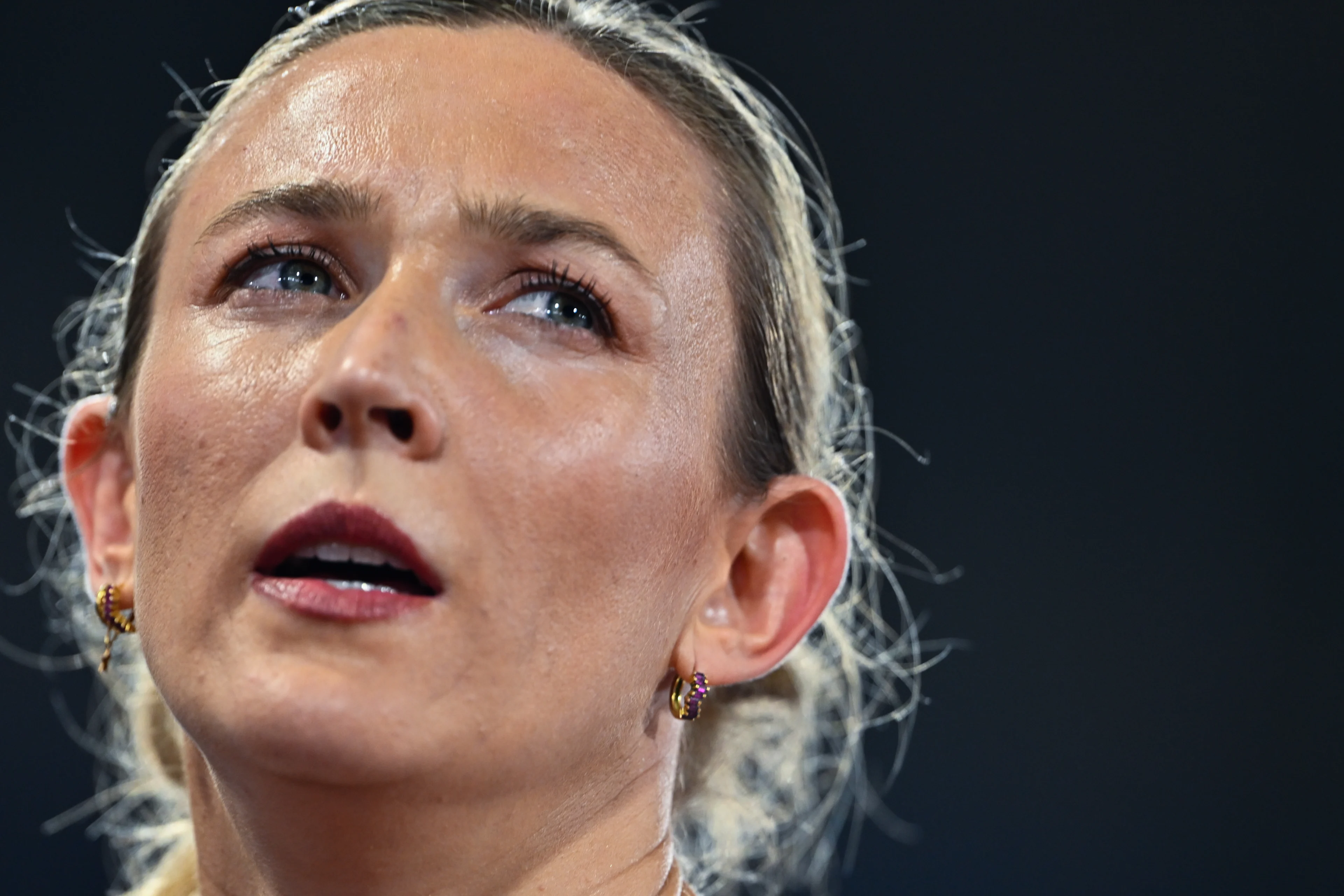 Belgian Paulien Couckuyt reacts after the women's 400m on the third day of the European Athletics Championships (August 10-18) in Birmingham, United Kingdom, on Wednesday 12 August 2026. BELGA PHOTO ERIC LALMAND