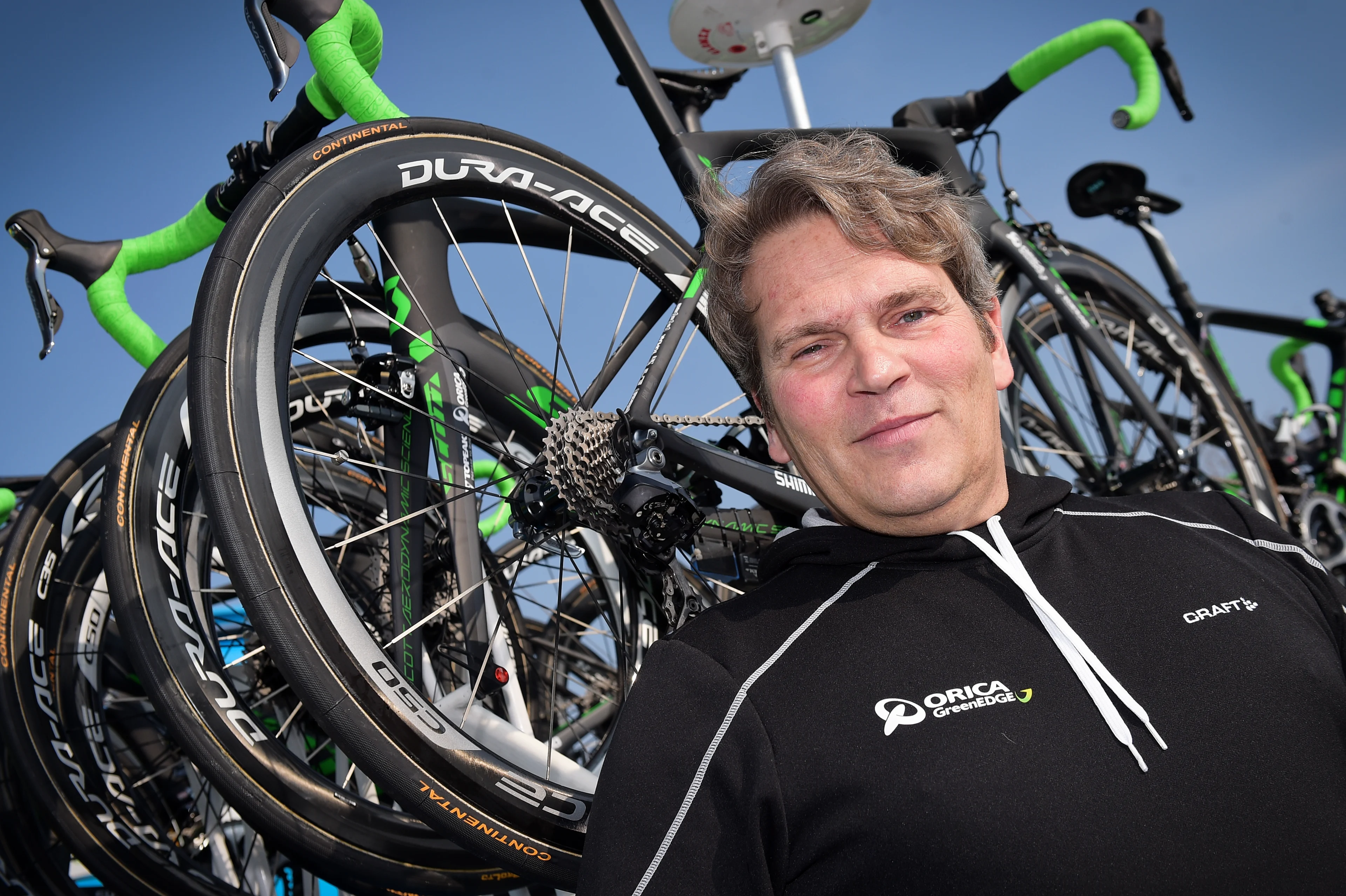 Belgian Lorenzo Lapage, Sports director of Orica GreenEDGE pictured at the start of stage 5 of the 74th edition of Paris-Nice cycling race, 198km from Saint-Paul-Trois-Chateaux to Salon-de-Provence, France, Friday 11 March 2016. The race starts on the 6th and ends on the 13th of March. BELGA PHOTO DAVID STOCKMAN