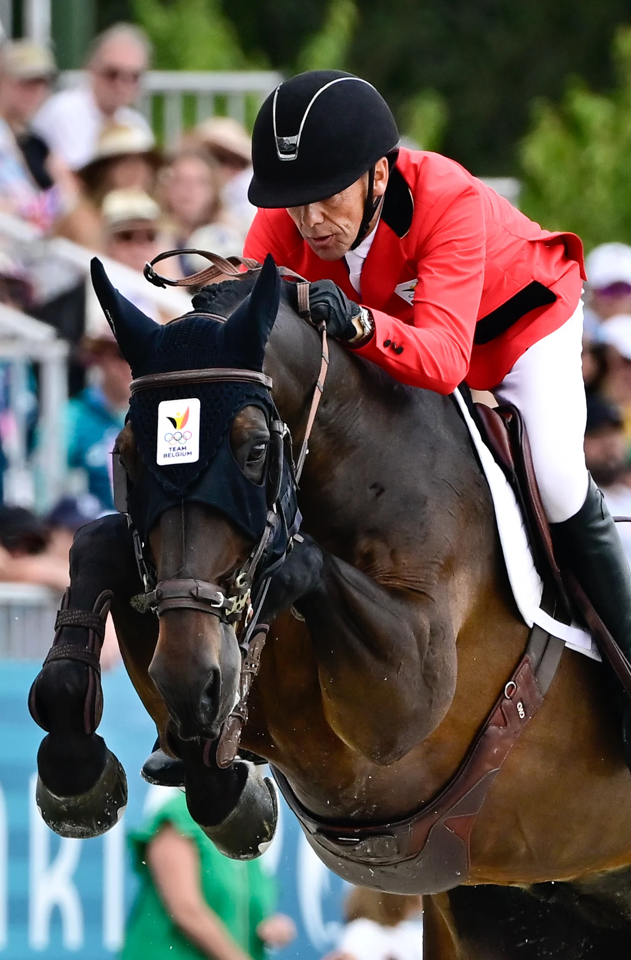 Belgian rider Wilm Vermeir with horse IQ van het Steentje pictured in action during the Equestrian Jumping Team final at the Paris 2024 Olympic Games, on Friday 02 August 2024 in Paris, France. The Games of the XXXIII Olympiad are taking place in Paris from 26 July to 11 August. The Belgian delegation counts 165 athletes competing in 21 sports. BELGA PHOTO DIRK WAEM