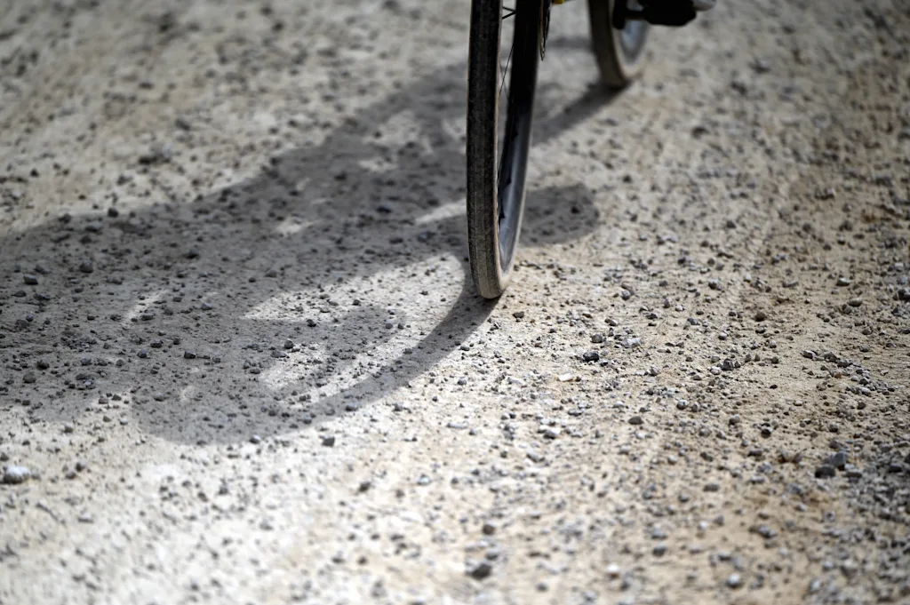 illustration picture shows the gravel road during the men elite 'Strade Bianche' one day cycling race, 203km from and to Siena, Italy on Saturday 07 March 2026. BELGA PHOTO DIRK WAEM
