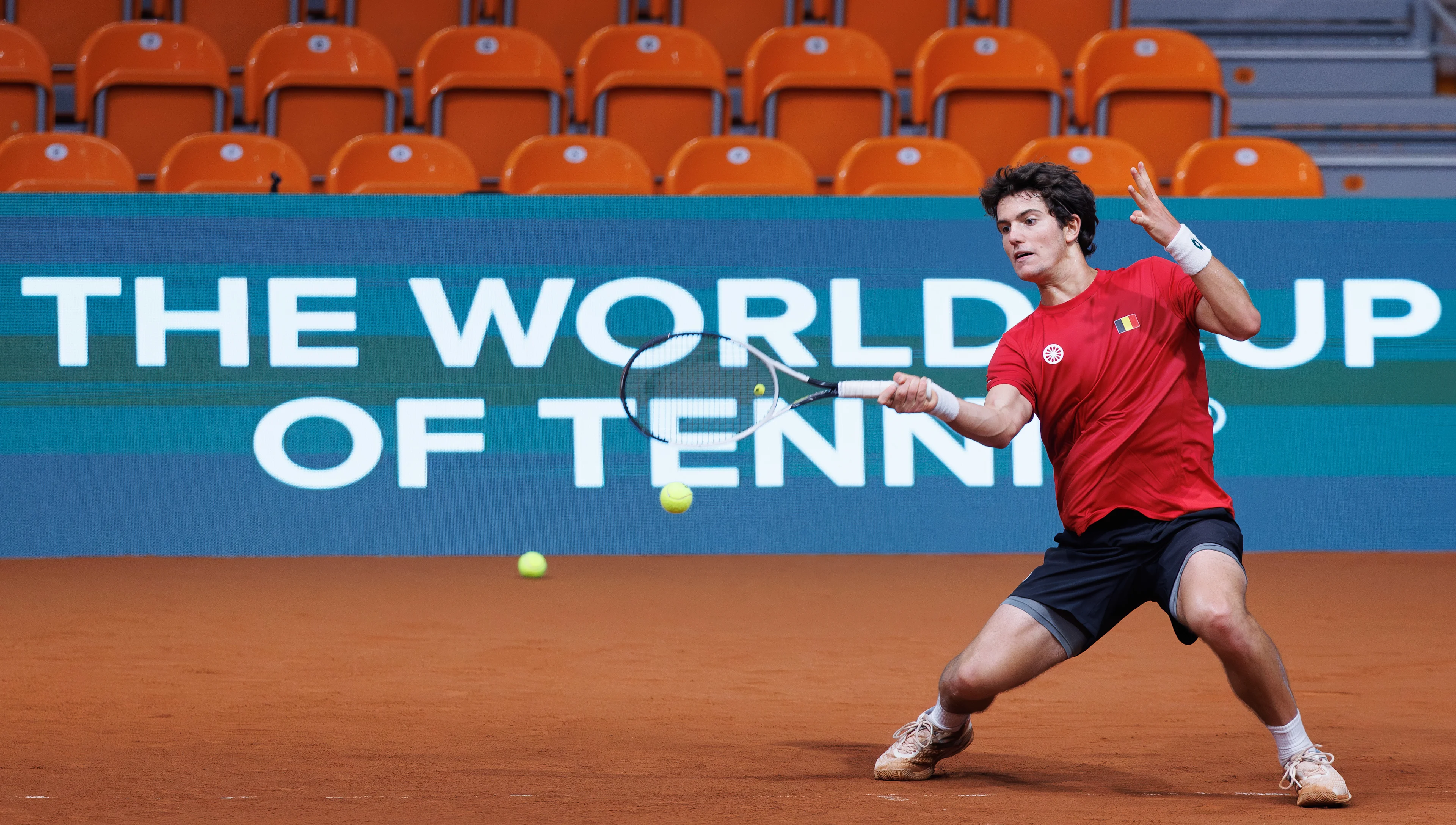 Belgian Gilles-Arnaud Baillya pictured during a training session of the Belgian team, Friday 06 February 2026, in Plovdiv, Bulgaria. Belgium will compete this weekend in the Davis Cup qualifiers against Bulgaria. BELGA PHOTO BENOIT DOPPAGNE